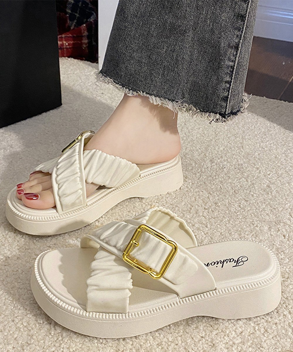 【SALE／53%OFF】miniministore 厚底サンダル クロスベルトサンダル韓国風 ミニミ...