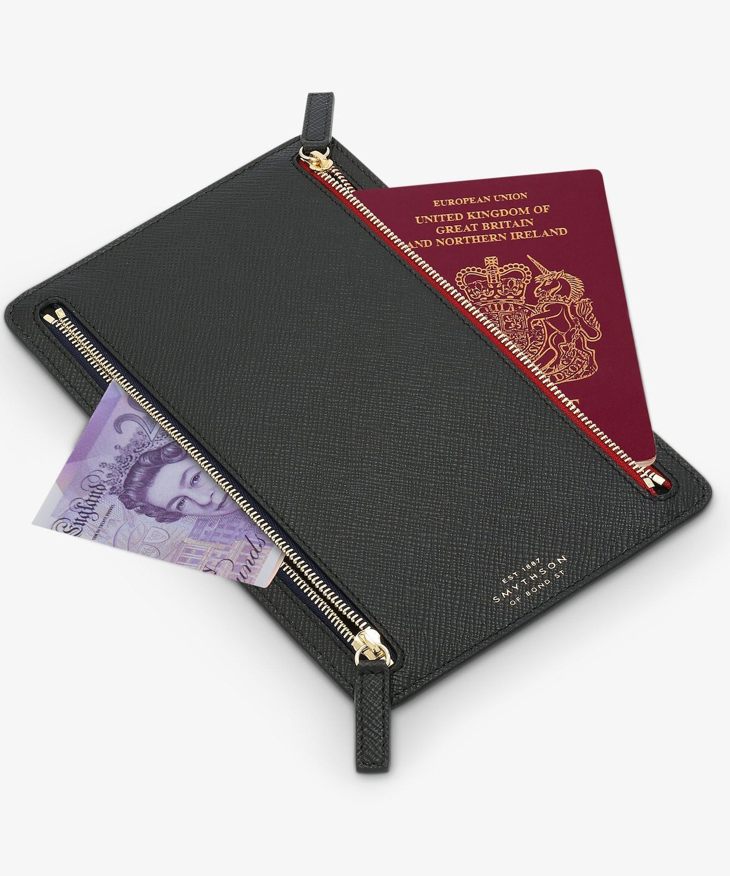 SMYTHSON Panama Multi-Zip Case スマイソン 財布・ポーチ・ケース その他の財布・ポーチ・ケース ブラック【送料無料】