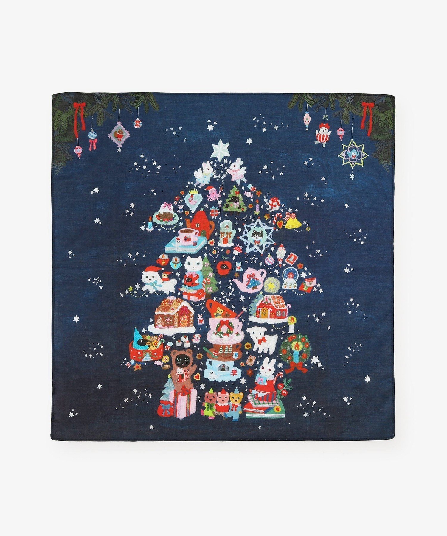 Afternoon Tea LIVING プリントハンカチ/北岸由美 アフタヌーンティー・リビング ファッション雑貨 ハンカチ・ハンドタオル ネイビーのサムネイル