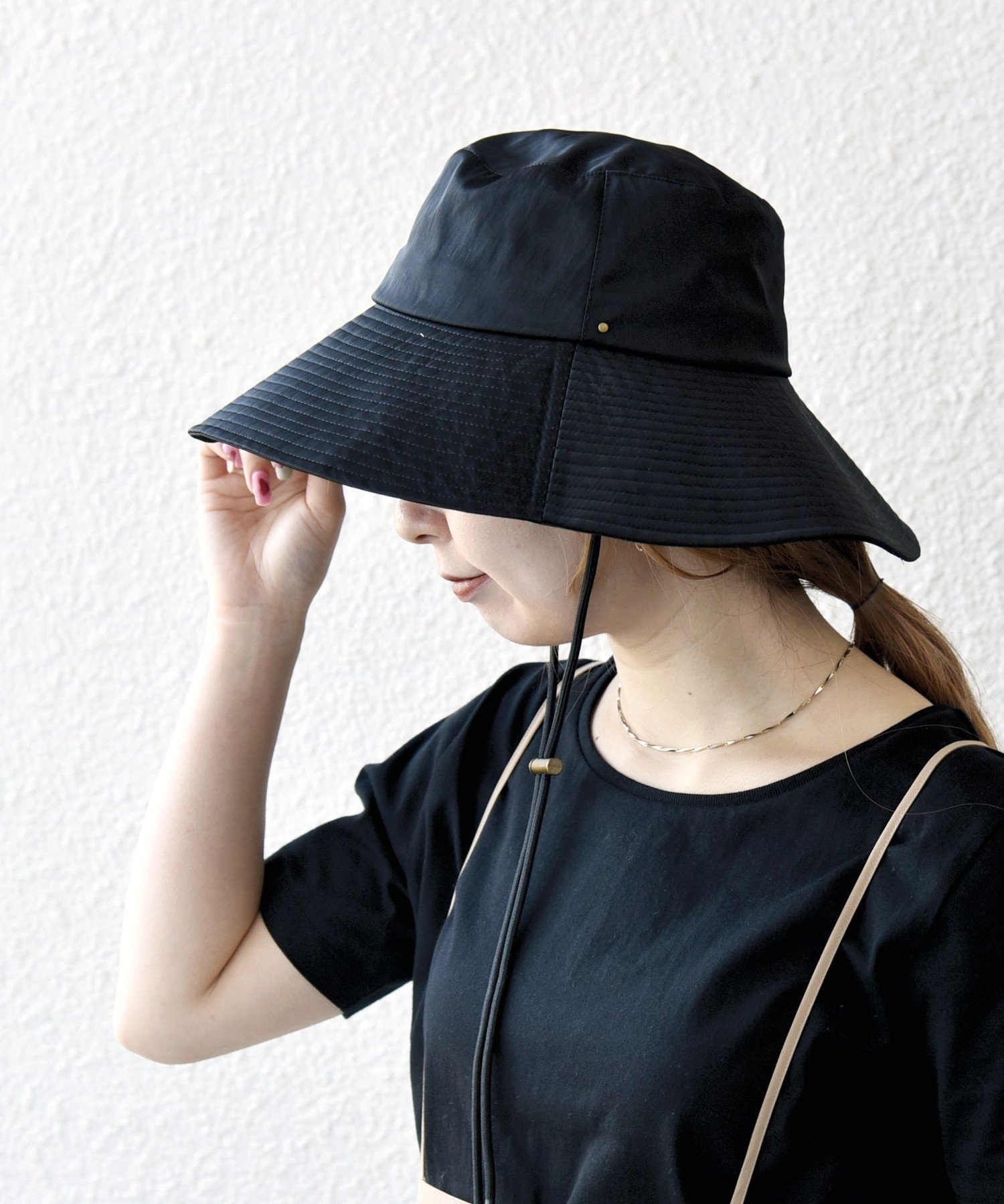 SHIPS any 《予約》SHIPS any: ＜UVカット/接触冷感/撥水/手洗い可能＞ブリム ハット シップス 帽子 ハット ブラック【送料無料】