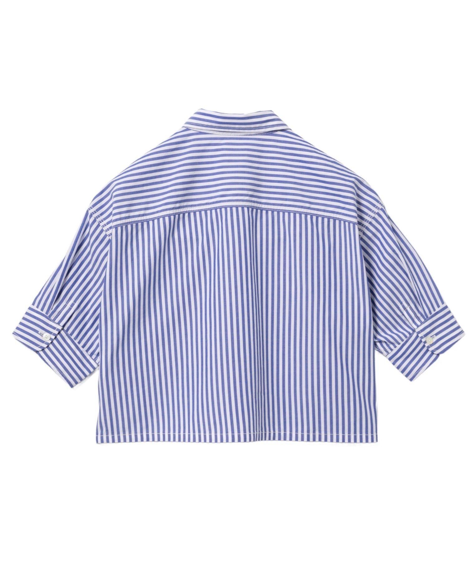 PU BADGE SHORT SLEEVES BENGAL STRIPE SHIRT ア ベイシング エイプ トップス シャツ・ブラウス ブルー