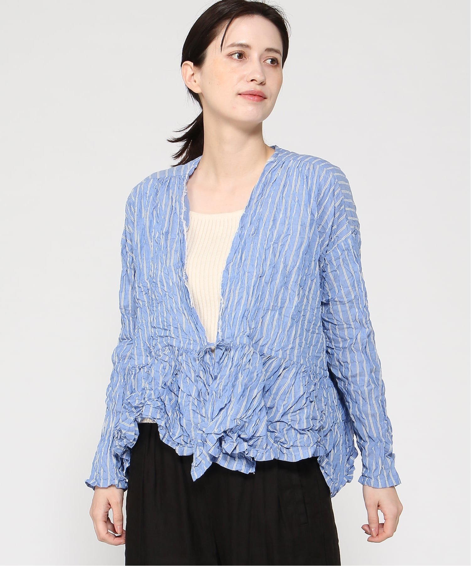 pas de calais ブラウス パドカレ トップス シャツ・ブラウス ブルー