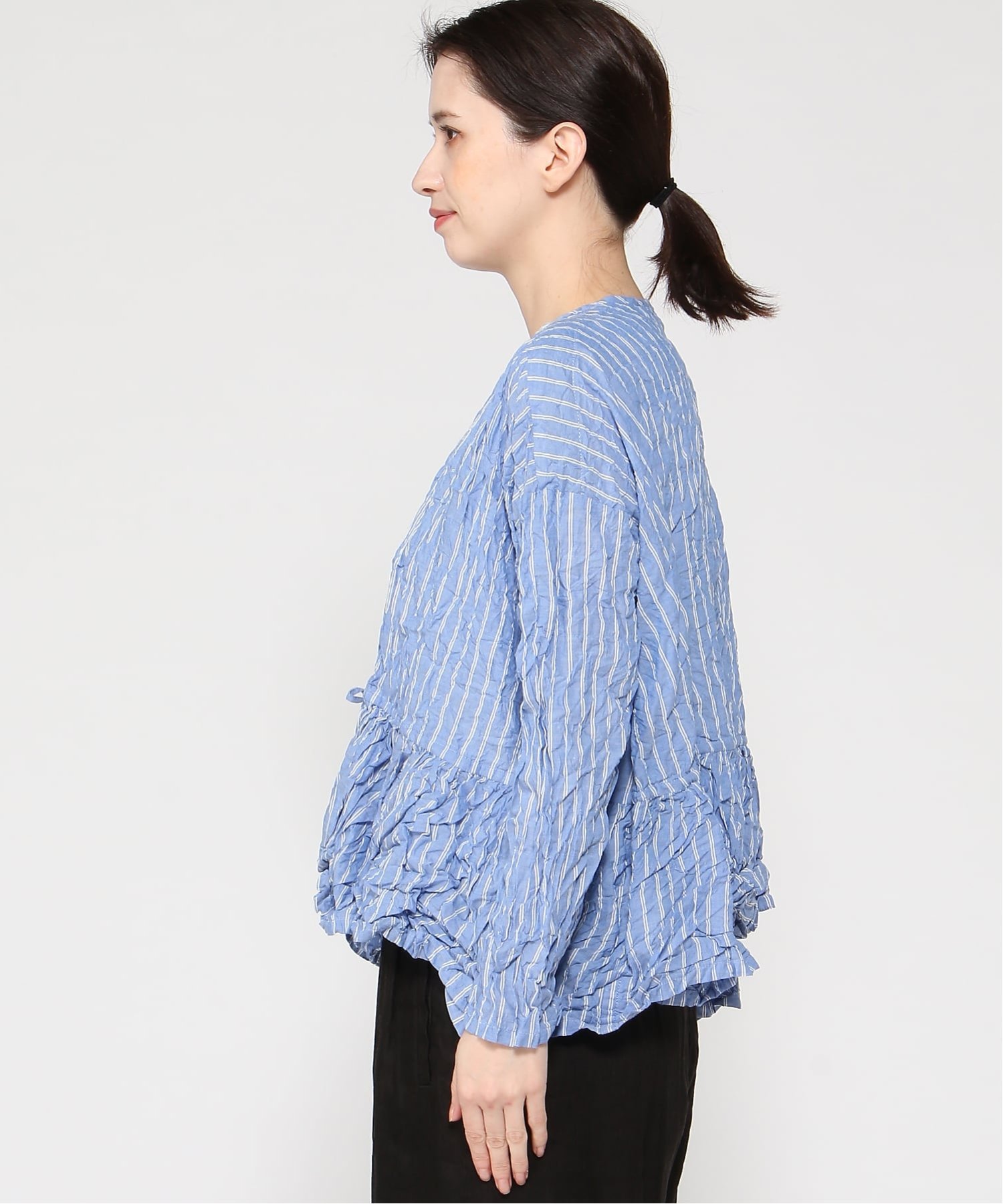 pas de calais ブラウス パドカレ トップス シャツ・ブラウス ブルー