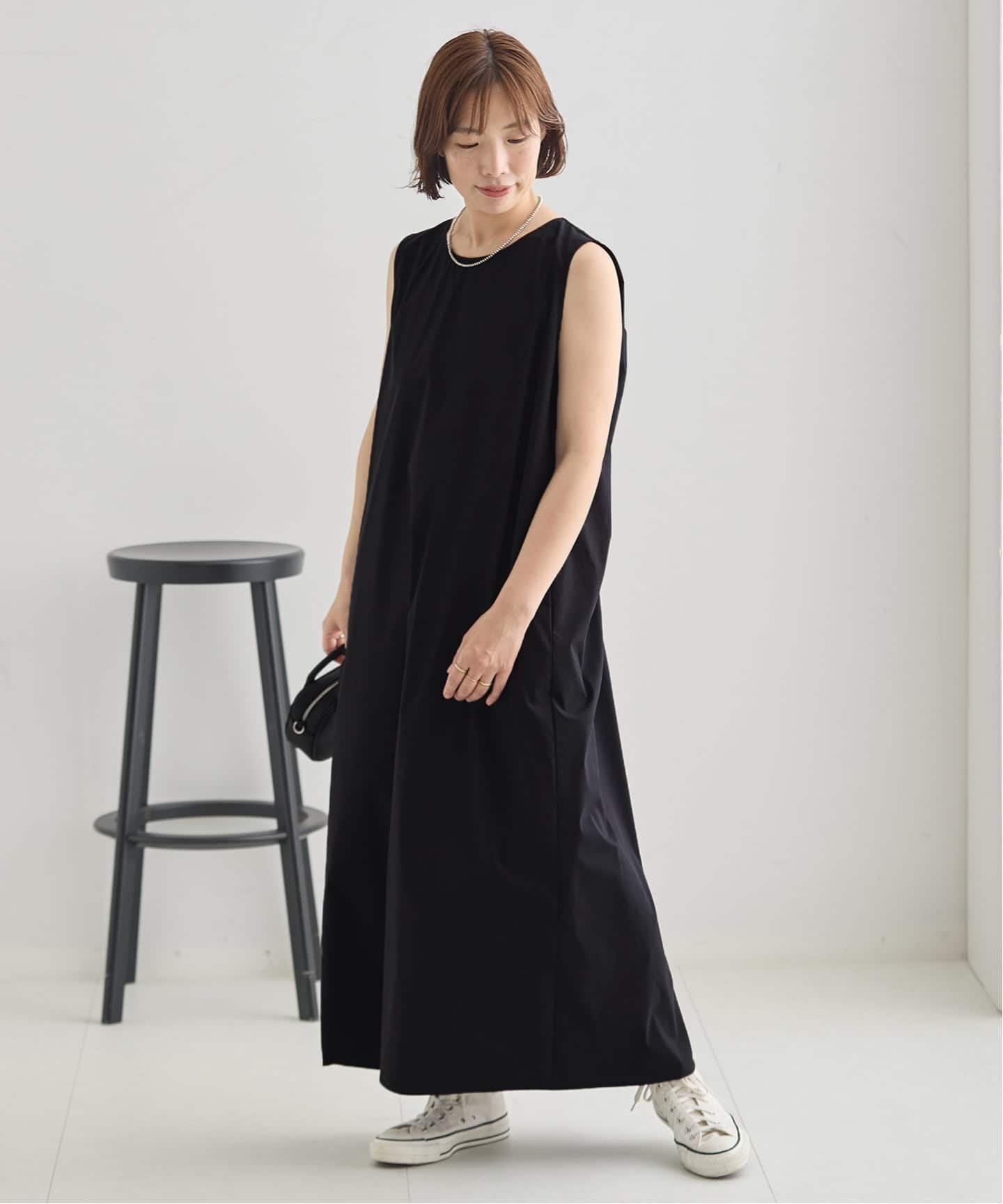JOURNAL STANDARD L'ESSAGE タイプライターバックギャザーワンピース ジャーナルスタンダード レサージュ ワンピース・ドレス ワンピース ブラック ブラウン