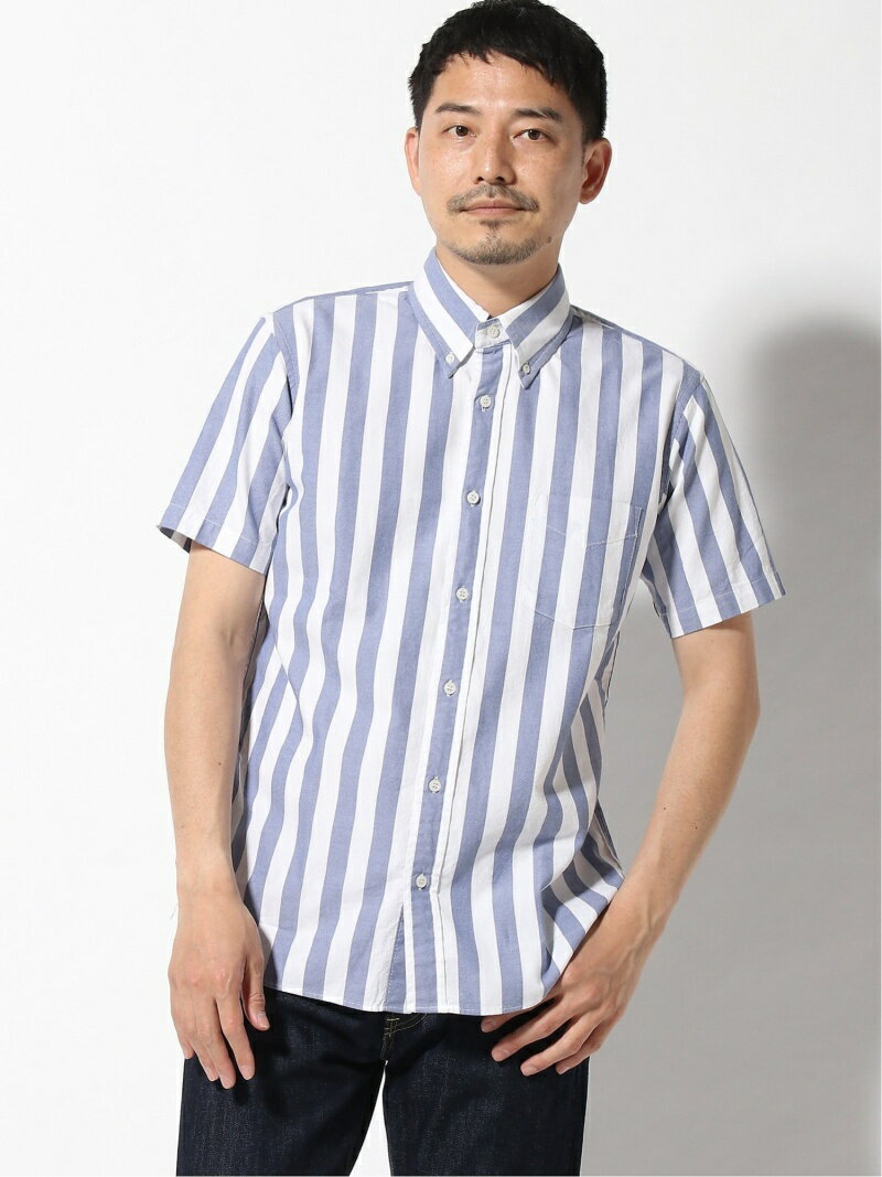 VAN Jacket Bold Stripe Short Sleeve Buttondown Shirt EH91031