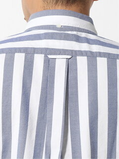 Bold Stripe Short Sleeve Buttondown Shirt EH91031: Blue / White