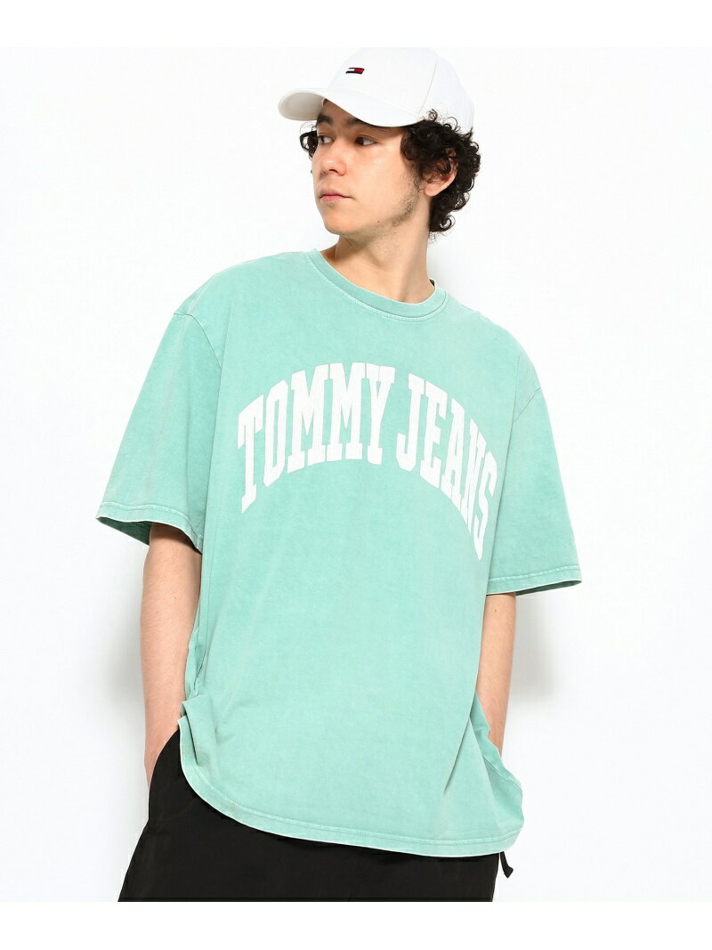 【SALE／50%OFF】TOMMY JEANS (U)TOMMY HILFIGER(トミーヒルフィガー) カレッジTシャツ トミーヒルフィガー トップス カットソー・Tシャツ ブルー ホワイト