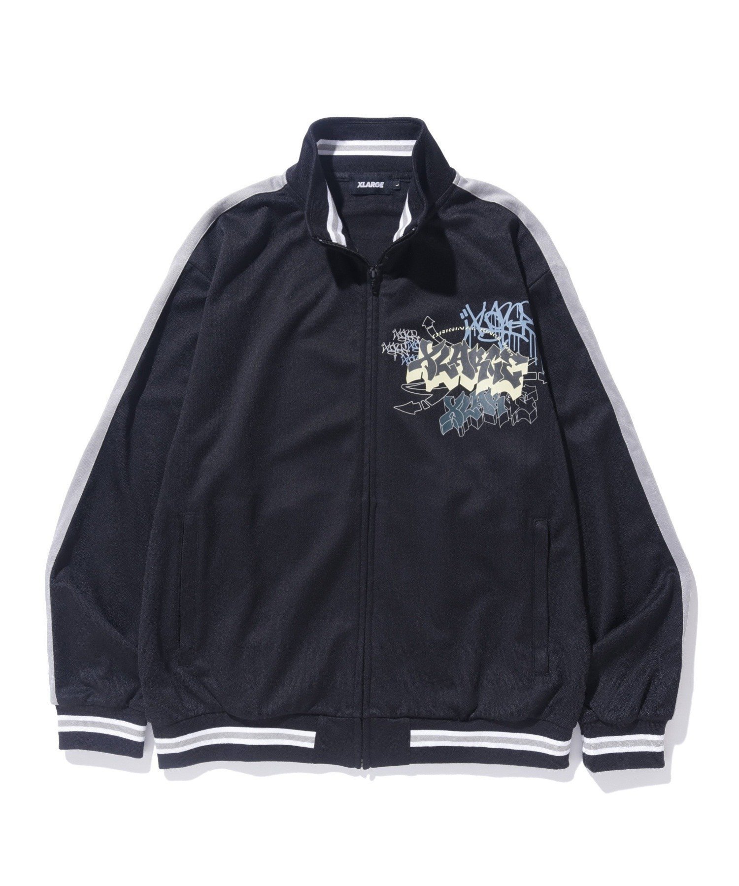 XLARGE GRAFFITI TRACK JACKET ジャケット XLARGE エクストララージ ジャケット アウター ナイロンジャケット ブラック ブルー【送料無料】