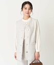 MK MICHEL KLEIN(小さいサイズ) 【小さいサイズ】ファンシーツイードジレ/洗える メゾンドゥサンク トップス ベスト・ジレ ネイビー【送料無料】