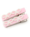 【SALE/50%OFF】KP リボンビーズモチーフヘアクリップ ナルミヤオンライン ファッション雑貨 その他のファッション雑貨 ピンク