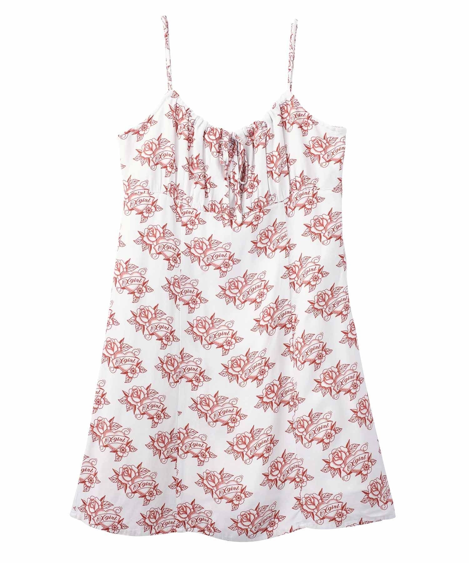 X-girl TATOO PATTERN MINI DRESS エックスガール ワンピース・ドレス その他のワンピース・ドレス ブラック ホワイト