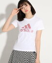 【SALE／33 OFF】PINK-latte 【adidas/アディダス】ロゴTシャツ ピンク ラテ トップス カットソー Tシャツ ホワイト