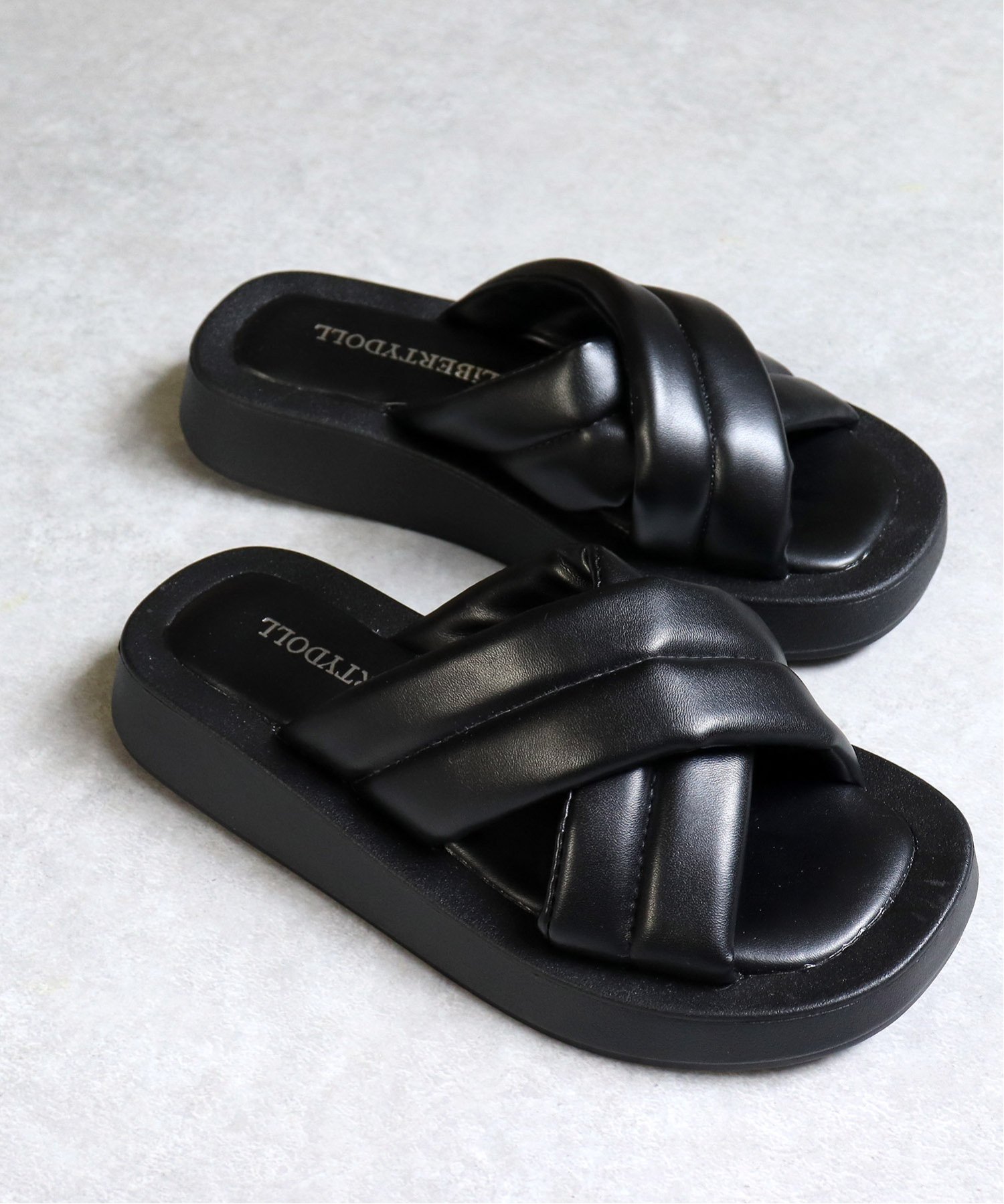 【SALE/20%OFF】LibertyDoll ワンピース 韓国ファッション 厚底クロスサンダル ☆4147 サンエーフットウェアー シューズ・靴 サンダル ...