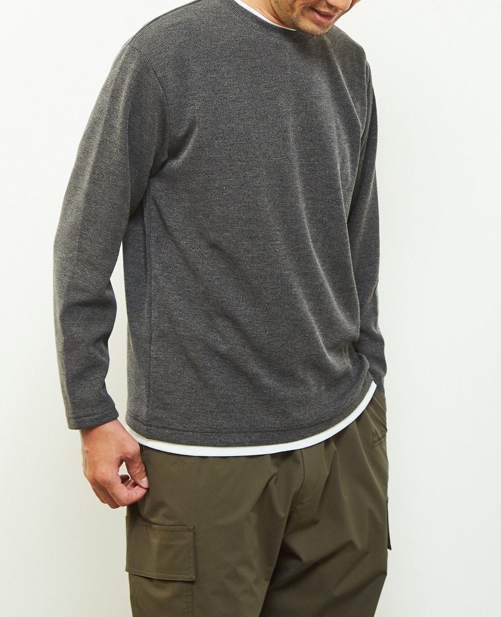 MEN'S MELROSE 【MASTER FRAME/マスターフレーム】フェイクレイヤードサカリバクルーネックロングスリ..