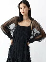 resil バルーンシルエットシアーボレロ ラシュッド トップス その他のトップス ブラック【送料無料】