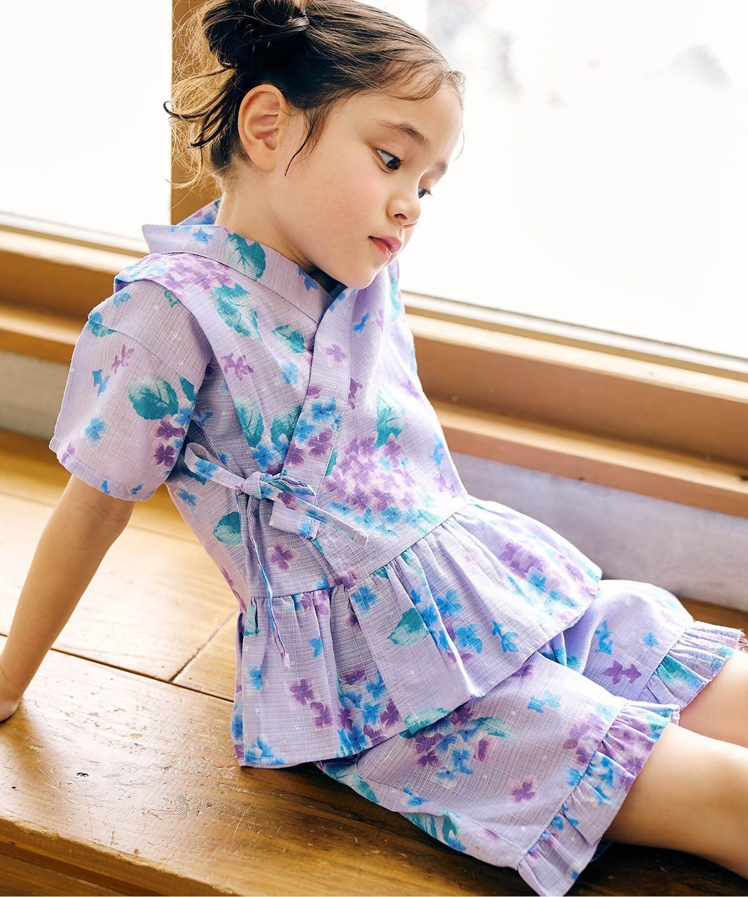 【SALE／20%OFF】apres les cours アプレのはんなりGIRLSペプラム甚平 エフオーオ...