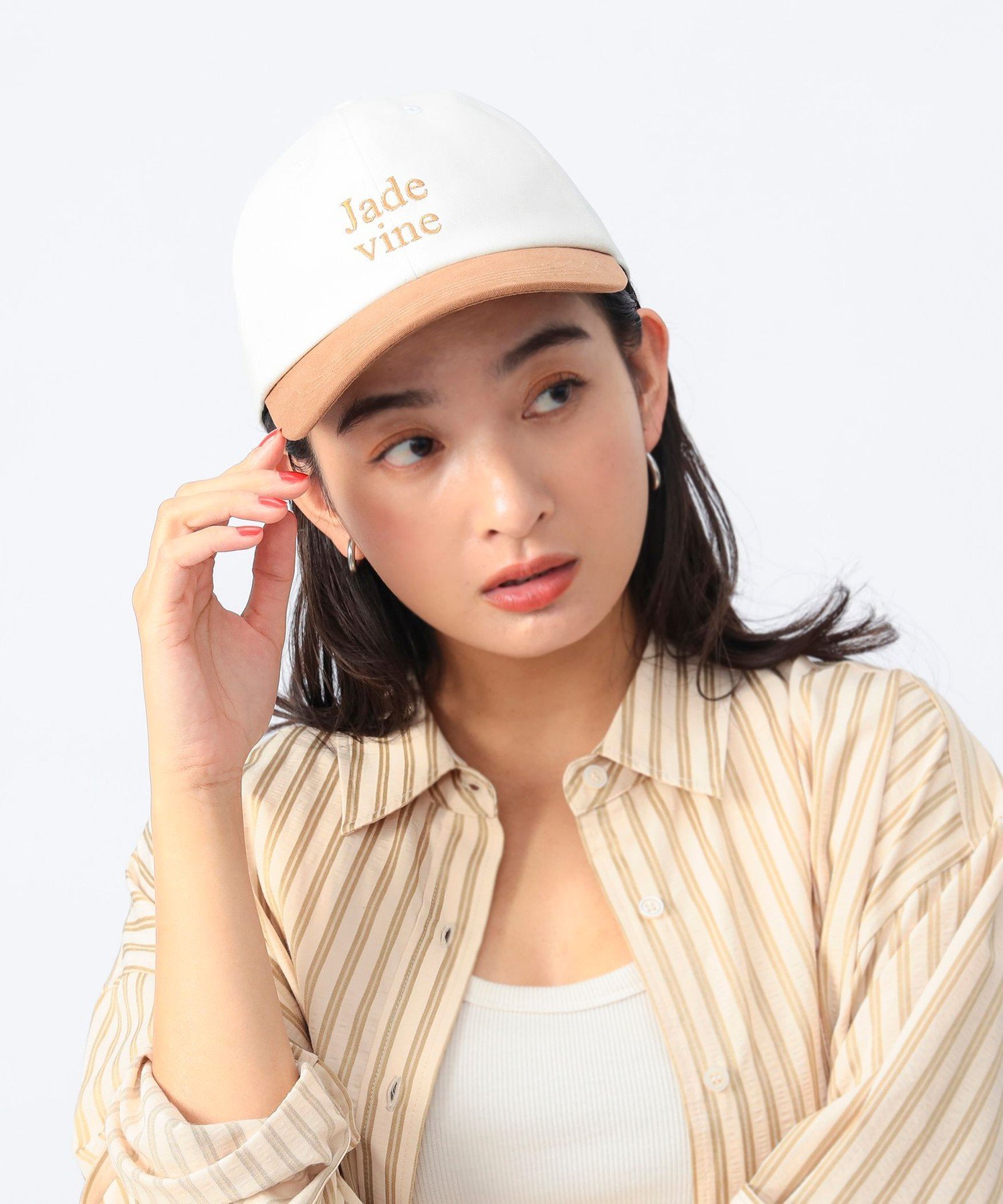 【SALE／30%OFF】BEAMS HEART WOMEN 2トーン 刺繍 キャップ ビームス ハート 帽子 キャップ グリーン ベージュ ブラウン