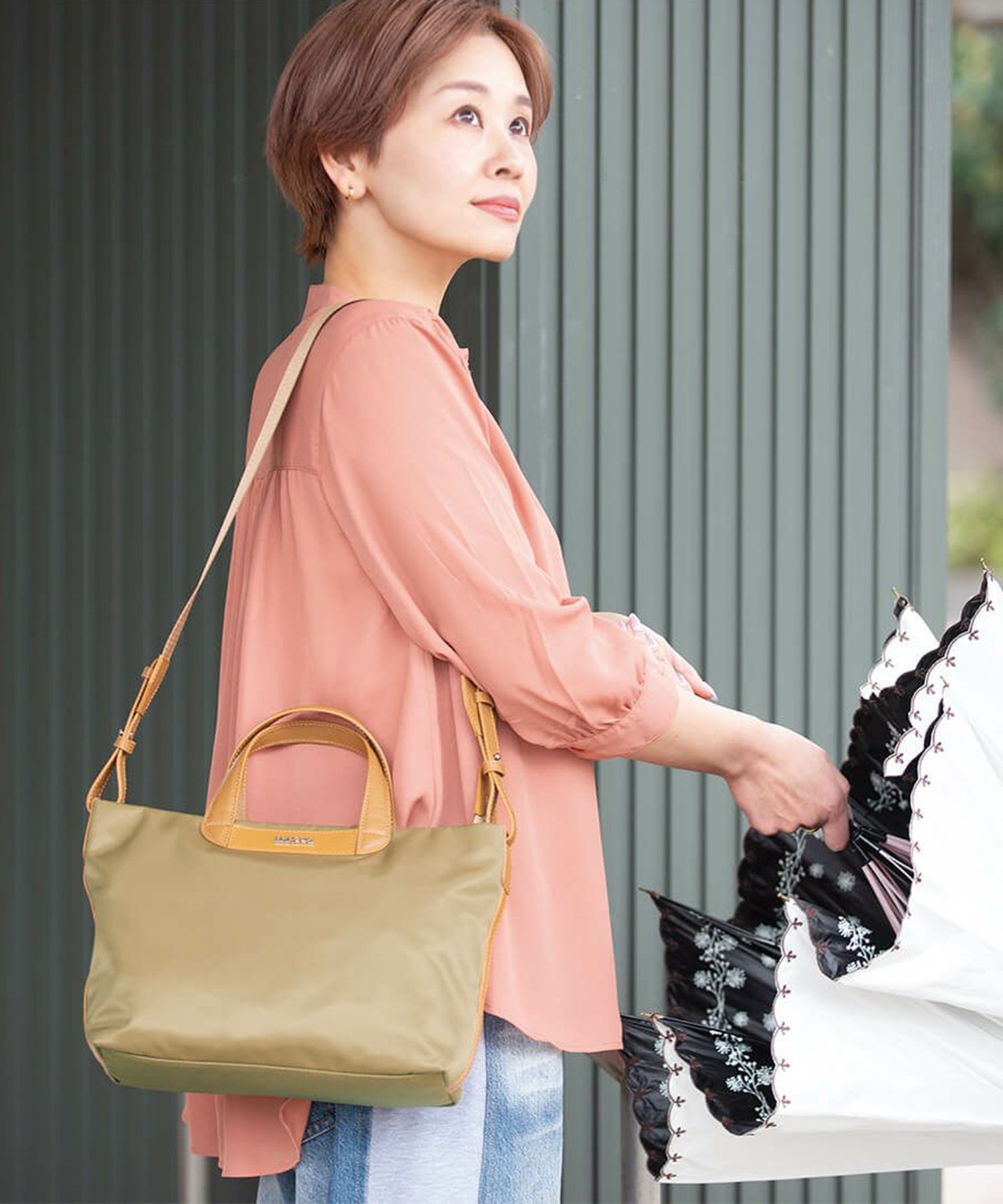 BARCOS 【BARCOS】ナイロントートバッグ(小サイズ) バルコス バッグ トートバッグ ベージュ ブラック【送料無料】