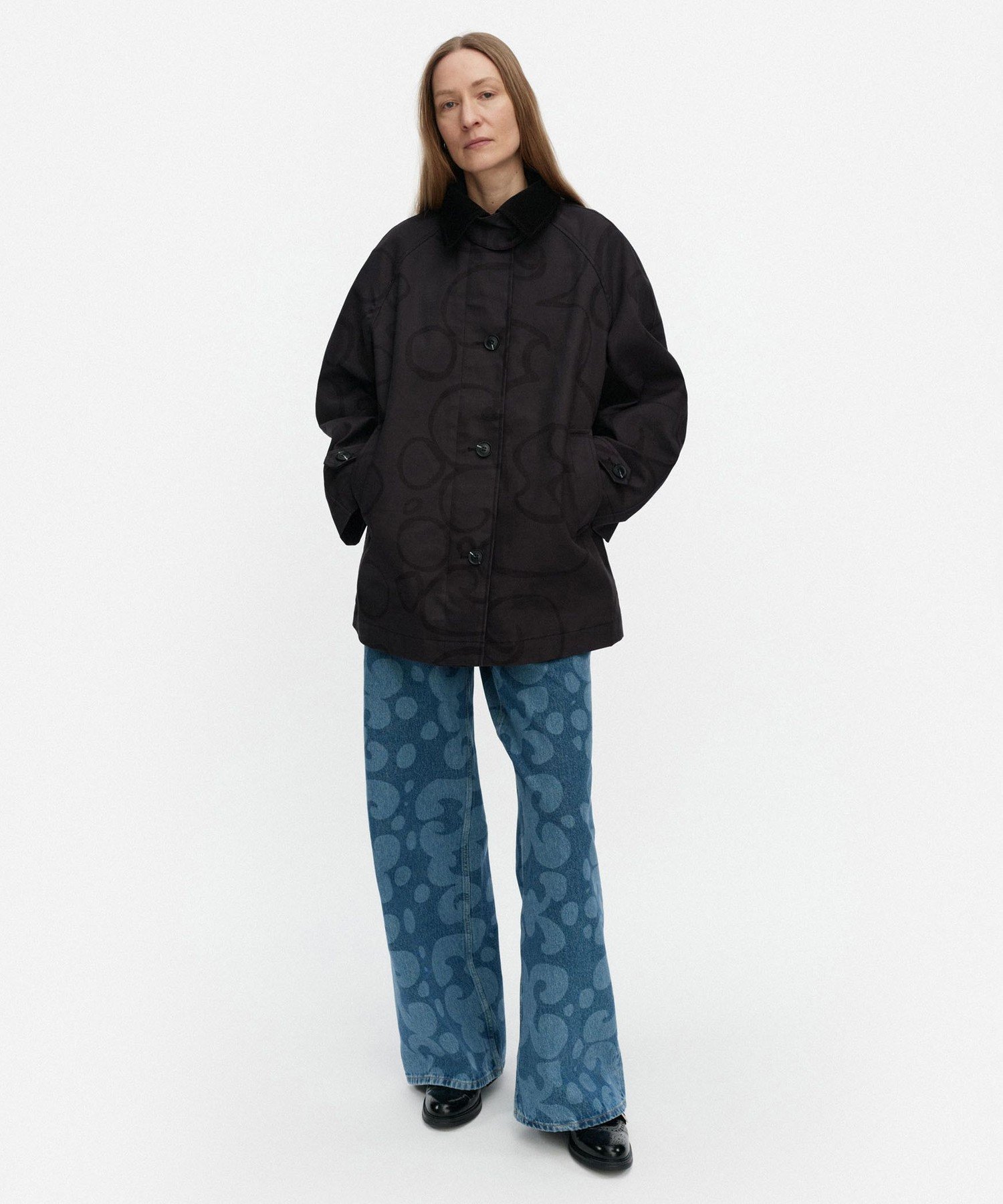 Essee Keidas コート マリメッコ ジャケット・アウター その他のジャケット・アウター ブラック
