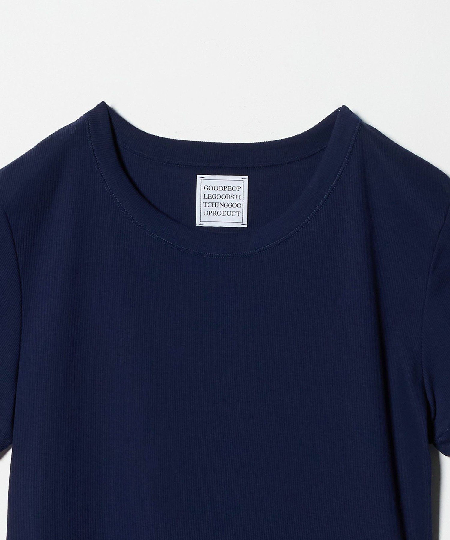 ＜GOOD PEOPLE GOOD STITCHING GOOD PRODUCT＞リブ Tシャツ ユナイテッドアローズ トップス カットソー・Tシャツ ネイビー