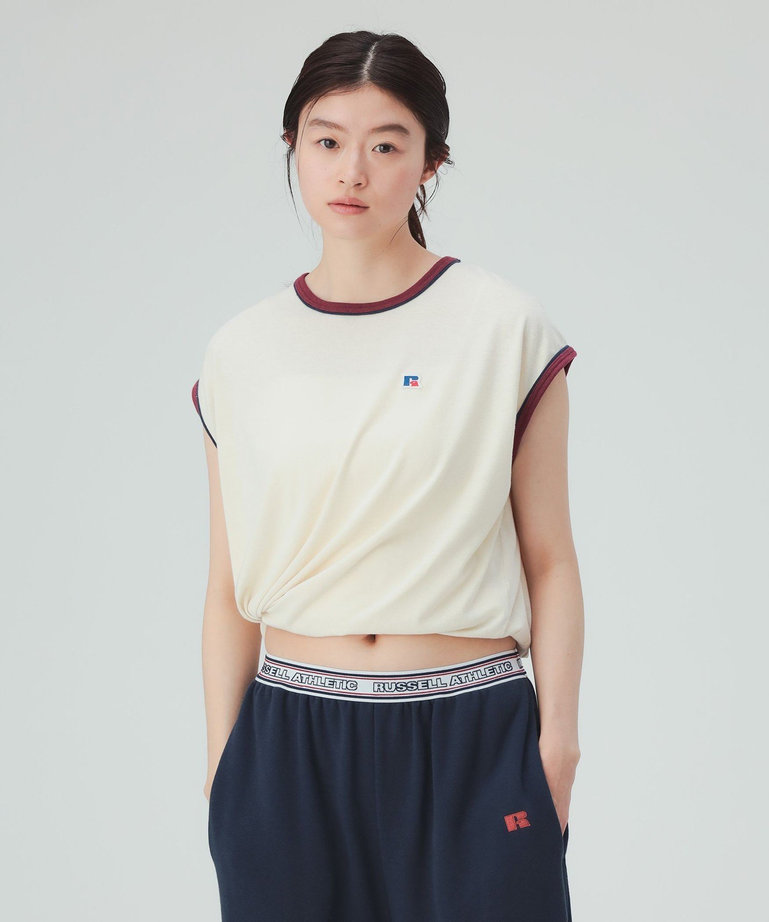 BEAMS HEART WOMEN 【EXCLUSIVE】RUSSELL ATHLETIC / ノースリーブ 配色 Tシャツ ビームス ハート トップス カットソー・Tシャツ【送料無料】