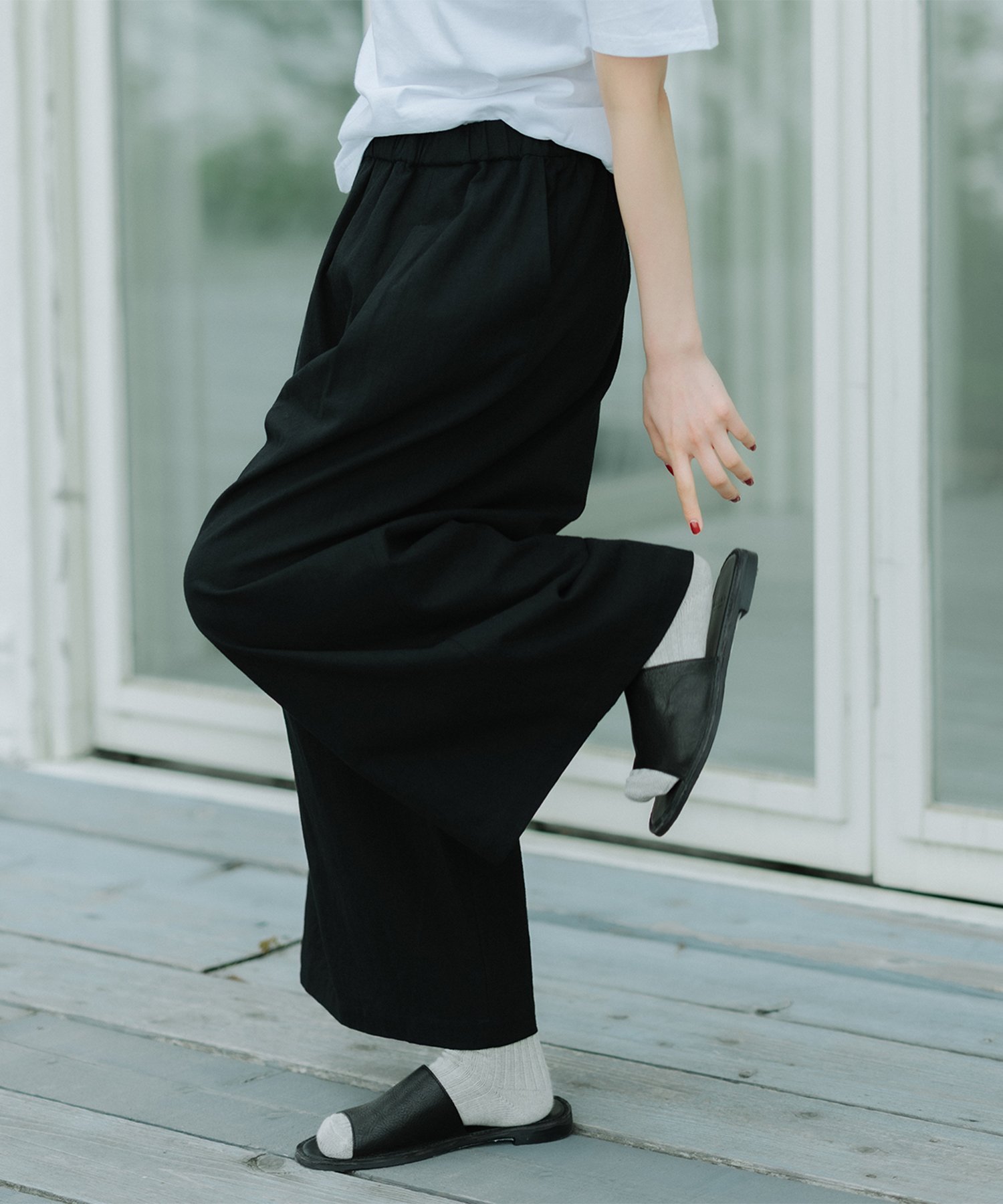 オローネ モスモスパンツ タンデイ スー パンツ その他のパンツ ベージュ ブラック