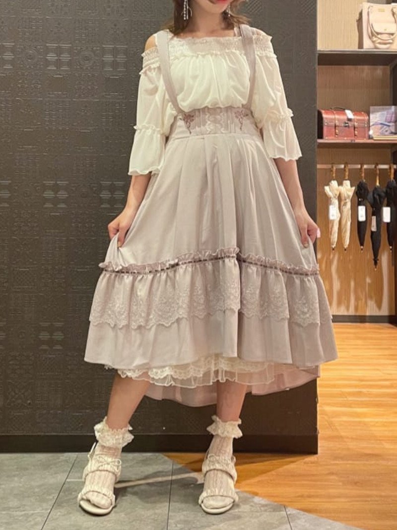 【SALE／33%OFF】axes femme サス付フィッシュテールSK アクシーズファム スカート ロング・マキシスカート ブラック ネイビー ピンク【送料無料】のサムネイル