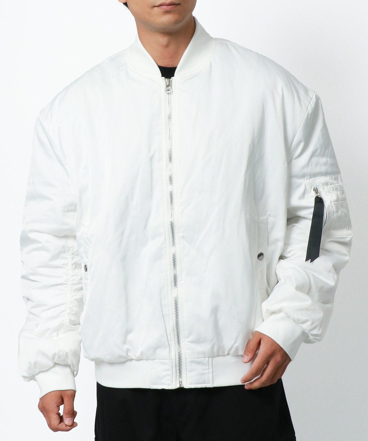 【SALE／5%OFF】Nylaus MA-1 メンズ 中綿 ビッグシルエット フライトジャケット マルカワ ジャケット・アウター ブルゾン・ジャンパー ブラック ホワイト グリーン【送料無料】