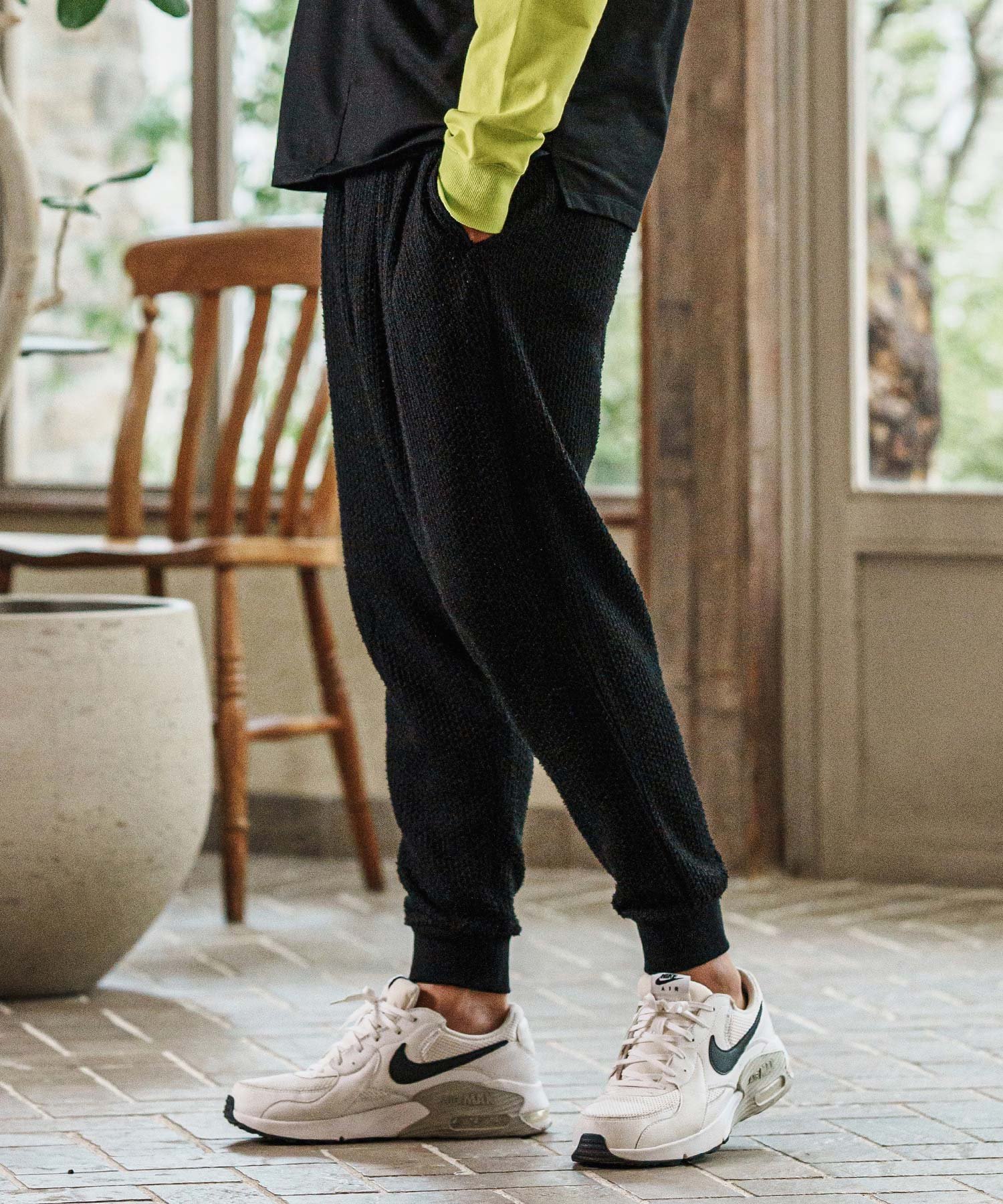 CAMBIO mp13092- Dobby Jacquard Cut Sew Tapered Pants テーパードパンツ カンビオ パンツ その他のパンツ ベージュ ブラック【送料無料】