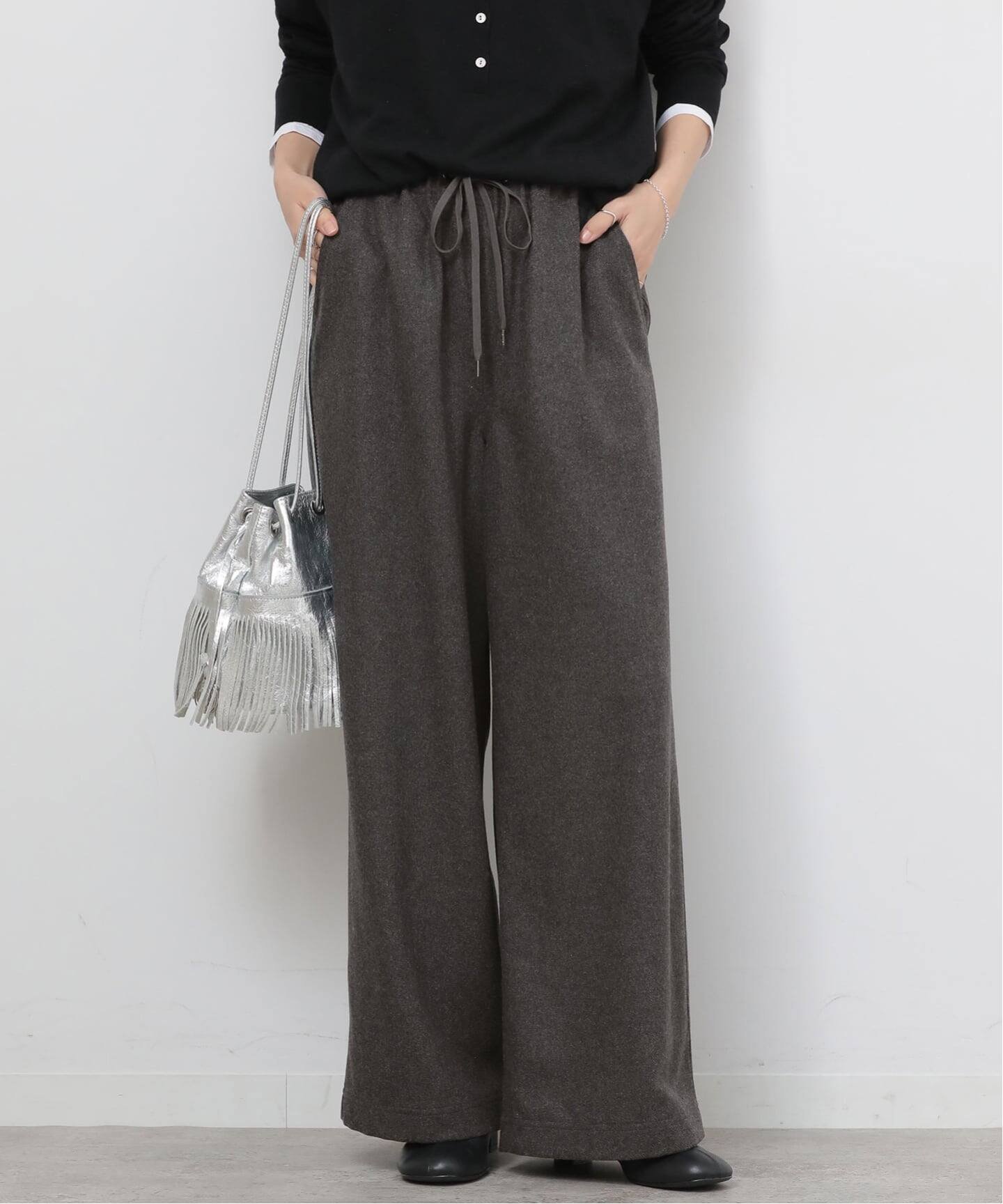 楽天Rakuten FashionJOURNAL STANDARD relume ウールミックスフラノイージーワイド ジャーナル スタンダード レリューム パンツ その他のパンツ グレー カーキグリーン【送料無料】