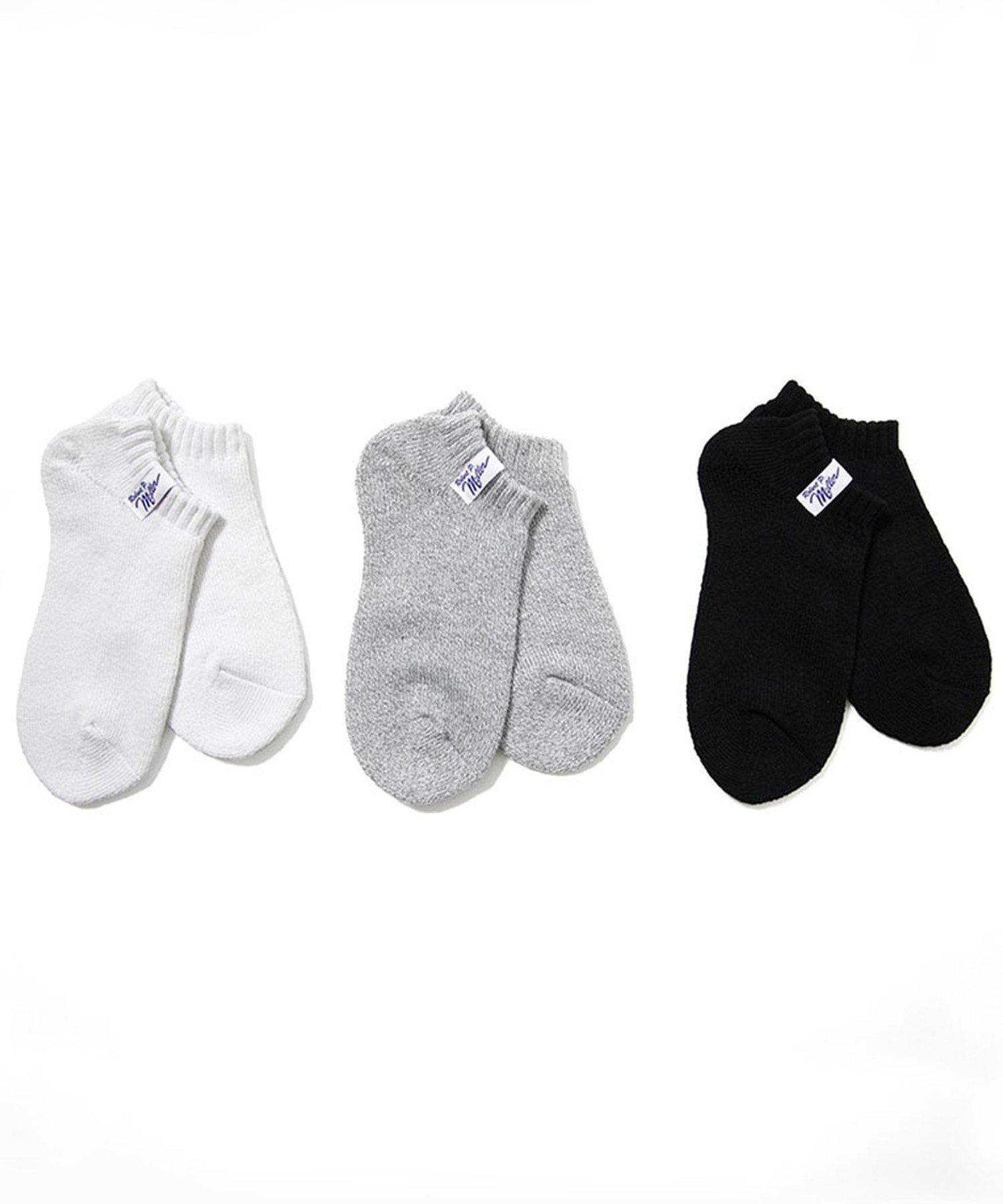 MICO COULIER 【Robert P. Miller】3P Socks sneaker スニーカーアンクル丈ソックス ノーリーズ 靴下・レッグウェア 靴下