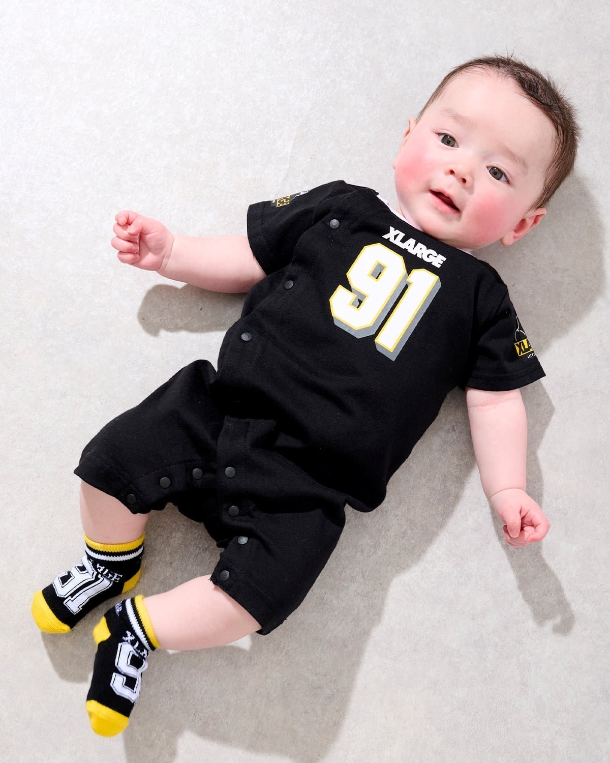 XLARGE KIDS OGナンバリングショートオール ナルミヤオンライン マタニティウェア・ベビー用品 ロンパース・カバーオール ホワイト【送料無料】（楽天・Rakuten Fashion）