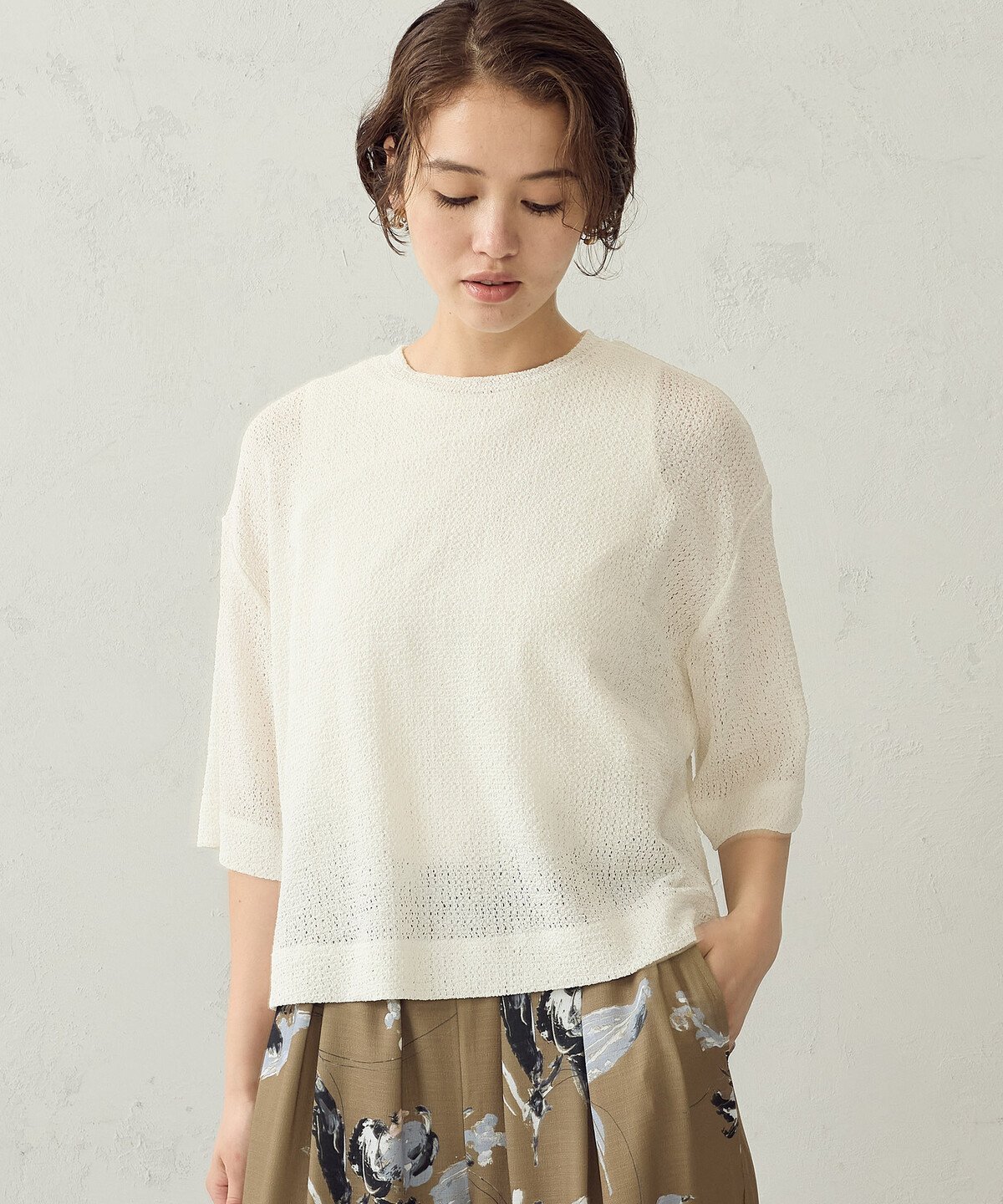 COMME CA ISM 【セットアイテム】メッシュTシャツ+タンクトップ コムサイズム トップス カットソー・Tシャツ ブラック ホワイト ブラウン【送料無料】