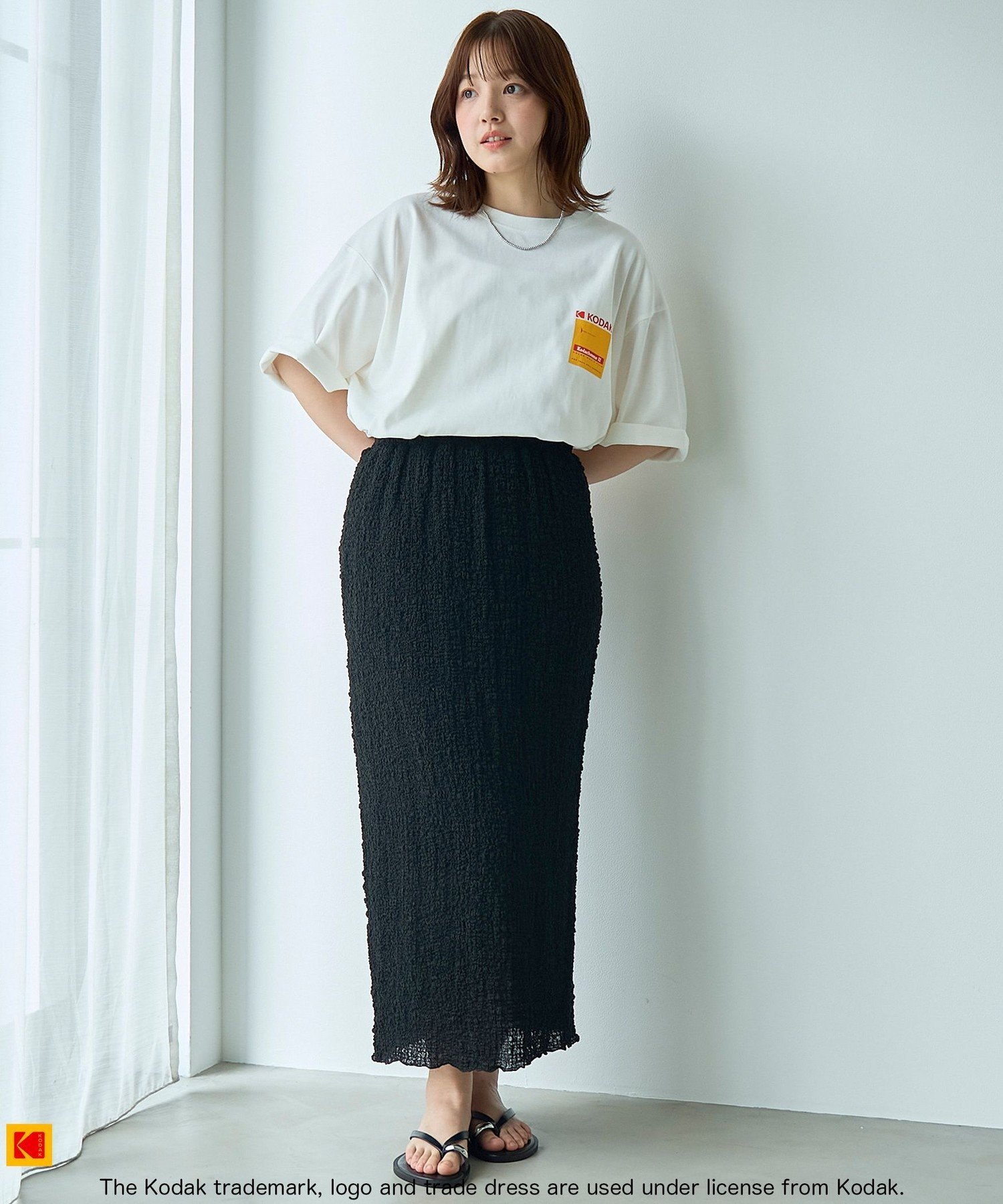 Kodak(コダック)ロゴプリントTシャツ コーエン トップス カットソー・Tシャツ ホワイト ブラック