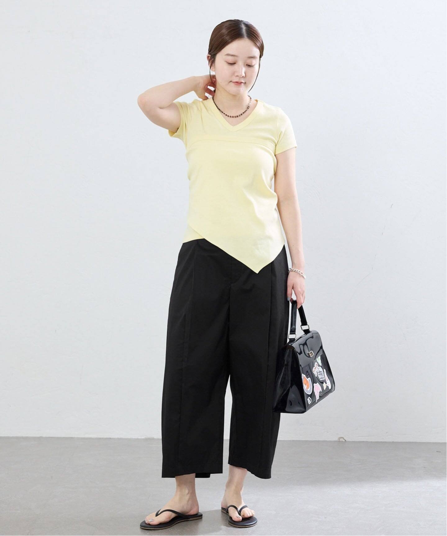 IENA オーガニックコットンミックスバレルパンツ イエナ パンツ スラックス・ドレスパンツ カーキグリーン ブラック