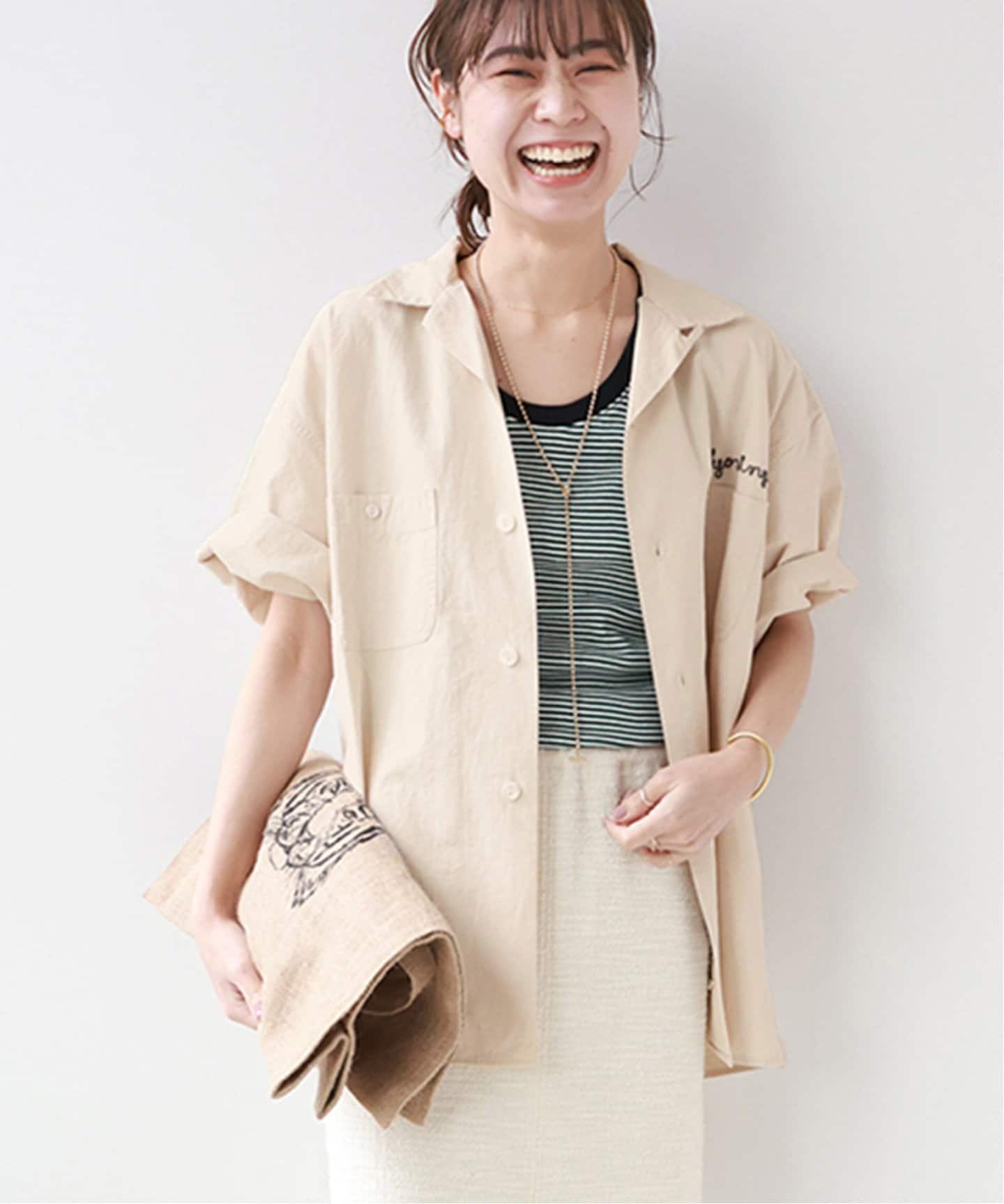 JOURNAL STANDARD relume 別注【PAYDAY /ペイデイ】*RELUME開襟シャツ ジャーナル スタンダード レリューム トップス シャツ・ブラウス カーキ【送料無料】のサムネイル