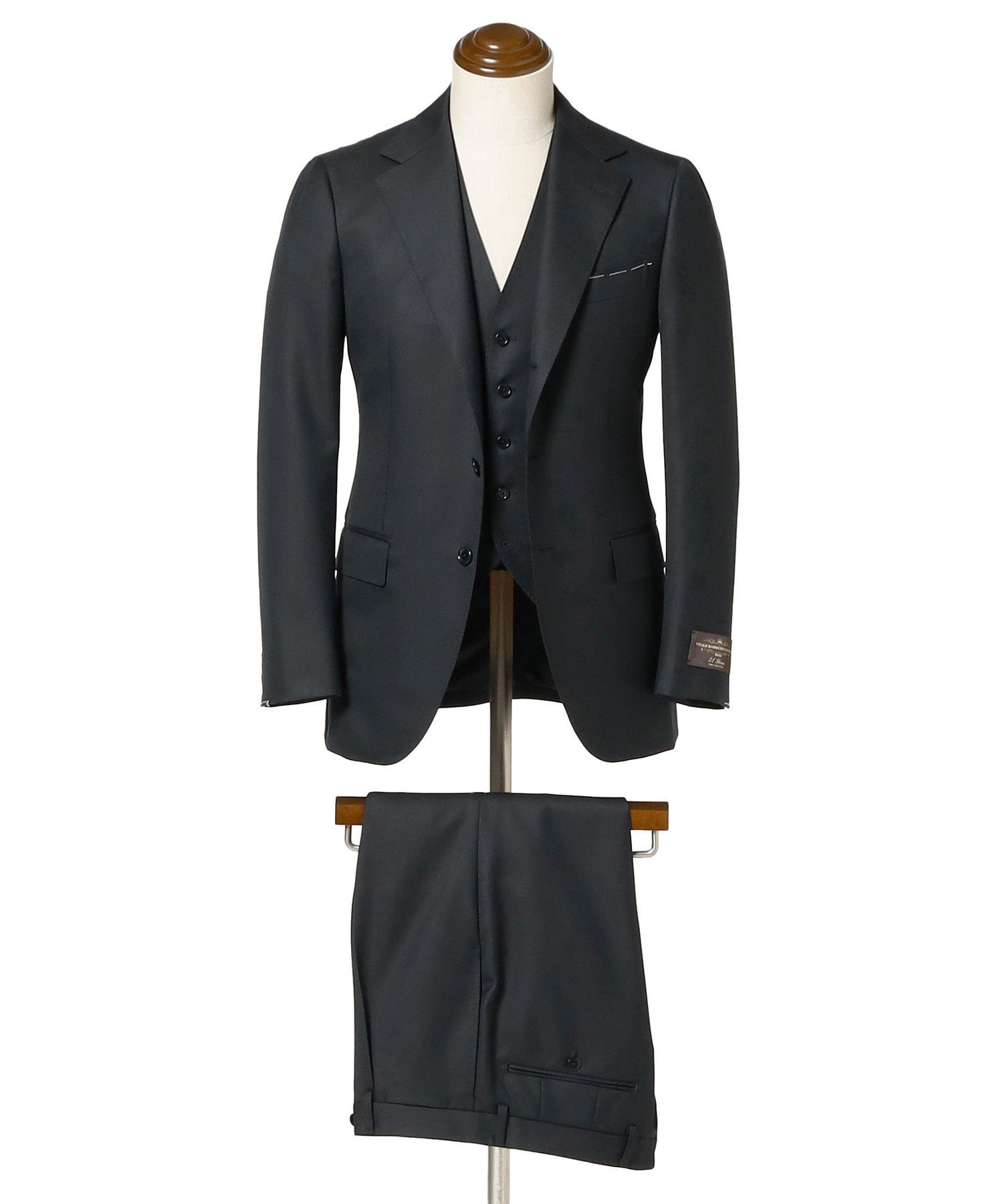 BEAMS F CANONICO ウール ソリッド スリーピース スーツ ビームス メン スーツ・フォーマル セットアップスーツ グレー ネイビー【送料無料】