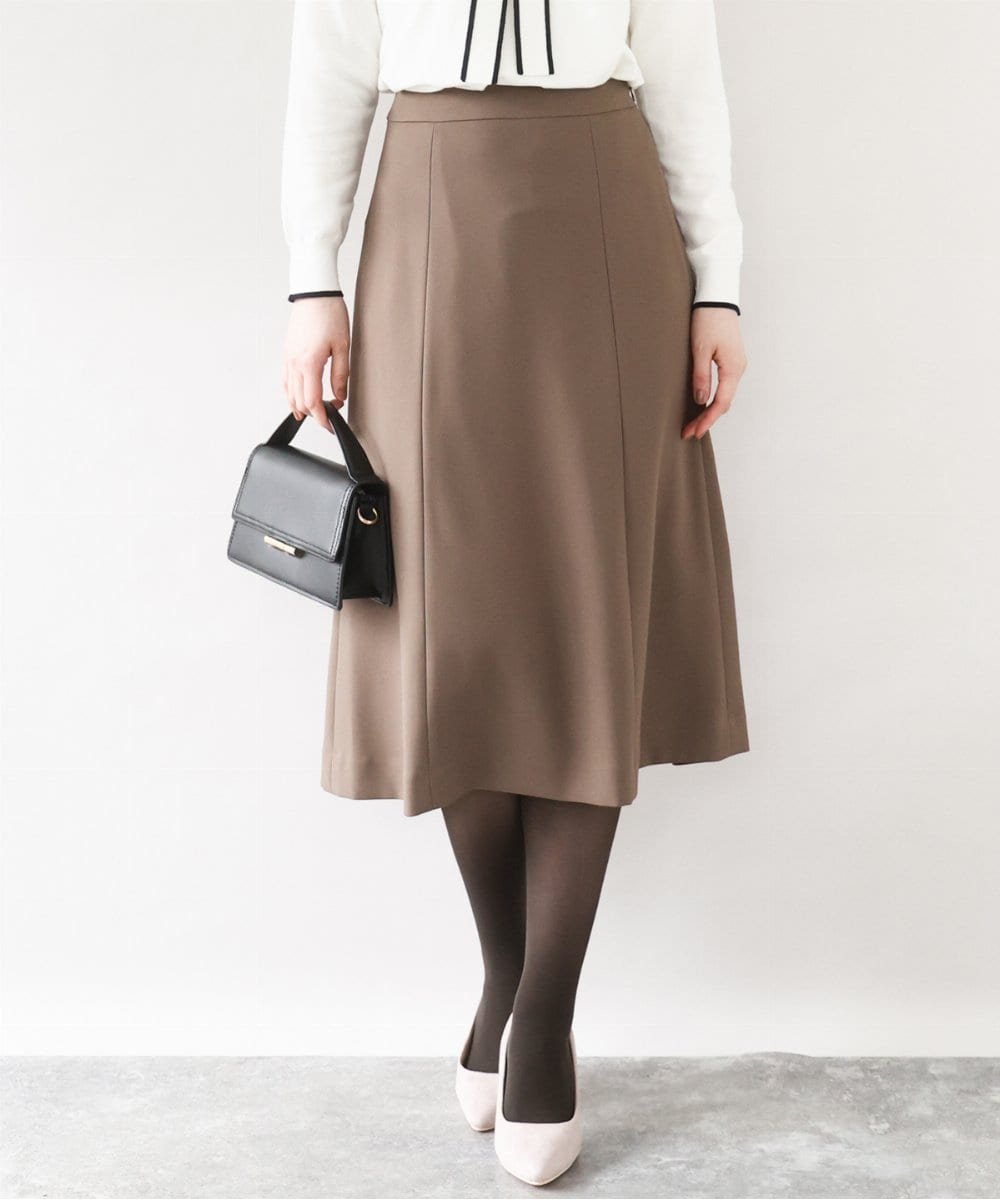 OFUON [セットアップ対応]タックディティールスカート/洗える/WEB限定サイズあり オフオン スカート その他のスカート ベージュ ネイビー ブラウン【送料無料】のサムネイル