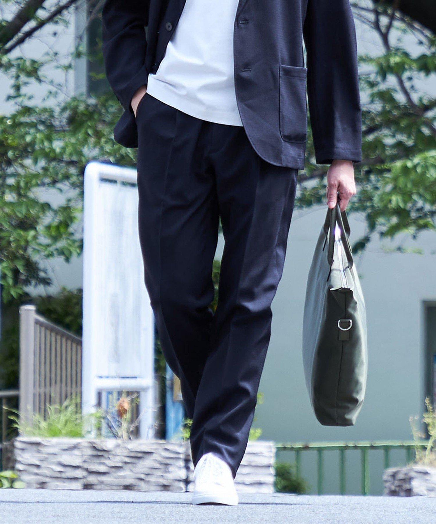MEN SHIPS:＜撥水/防しわ/洗濯機可能＞DOT AIR(R)スラックス(セットアップ対応) シップス パンツ スラックス・ドレスパンツ ネイビー ブラック