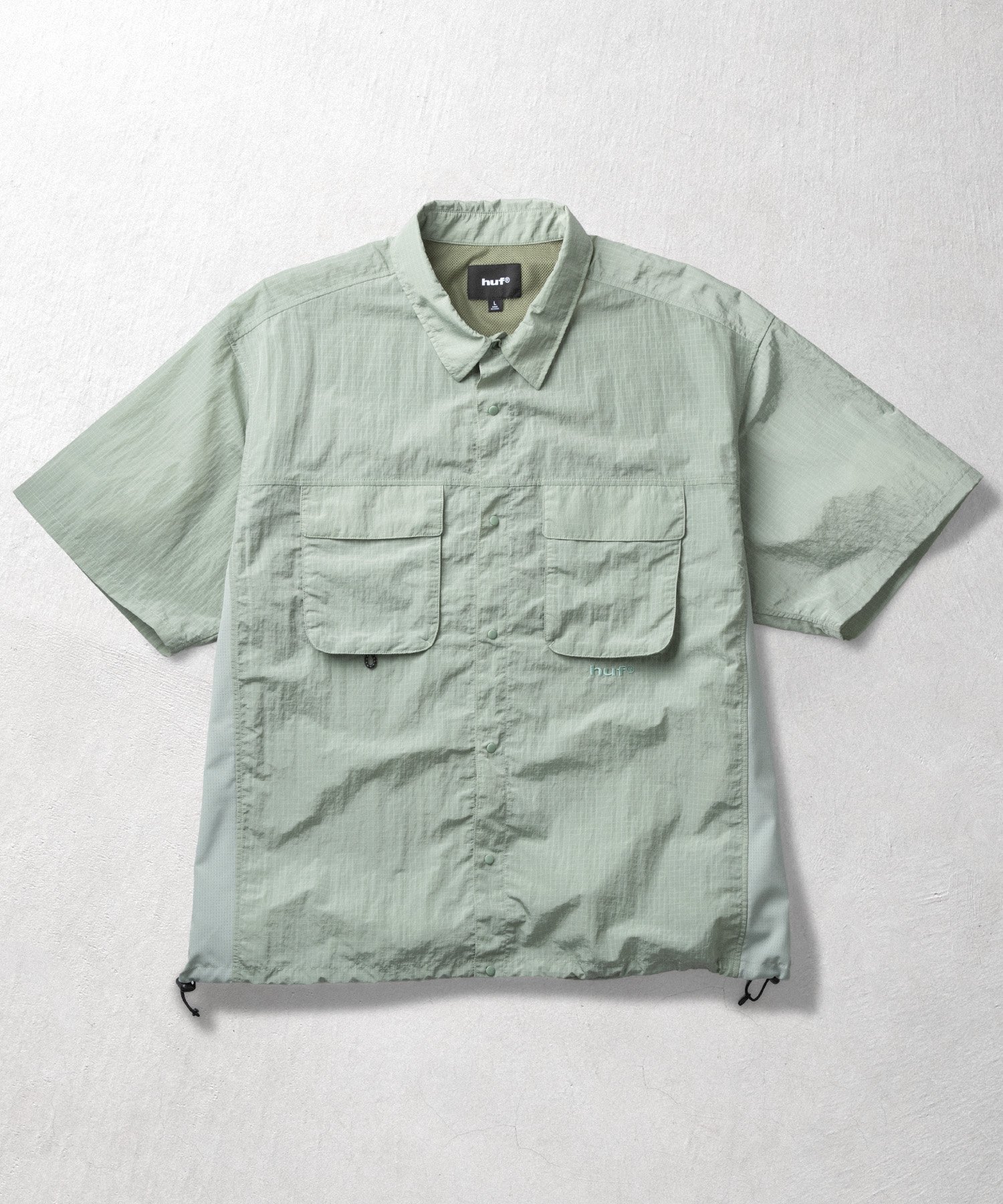 UTILITY NYLON SHEER SHIRT / HUF シャツ ハフ トップス シャツ・ブラウス グリーン ブラック