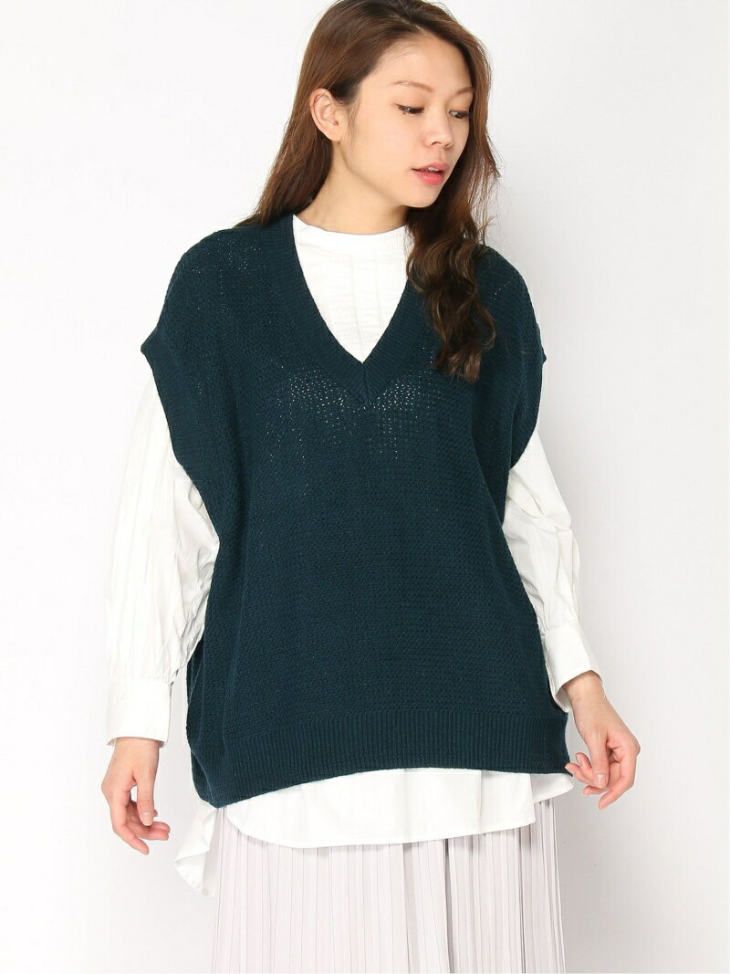 【SALE／18%OFF】apart by lowrys 7GLiCo/Vベスト アパートバイローリーズ ニット ノースリーブニット/ベスト グリーン ブラック ベージュ【送料無料】のサムネイル