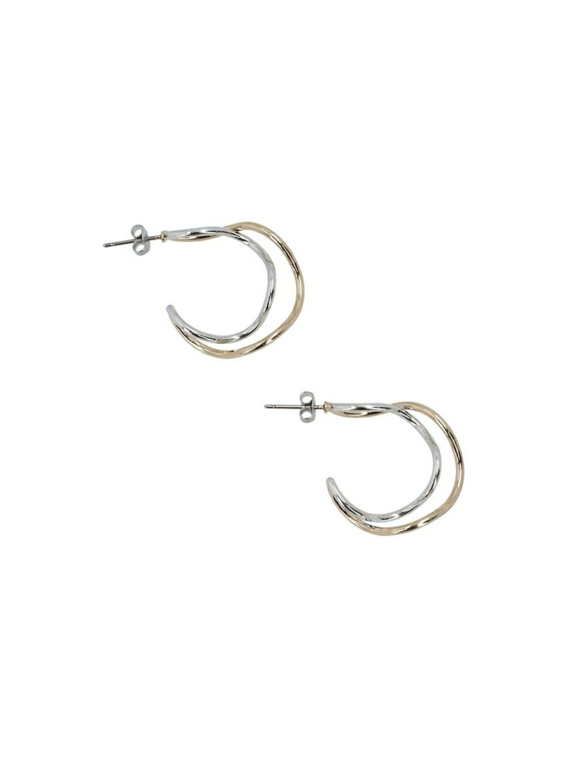 【SALE／50%OFF】LOWRYS FARM メッキコンビフープピアス ローリーズファーム アクセサリー・腕時計 ピアス