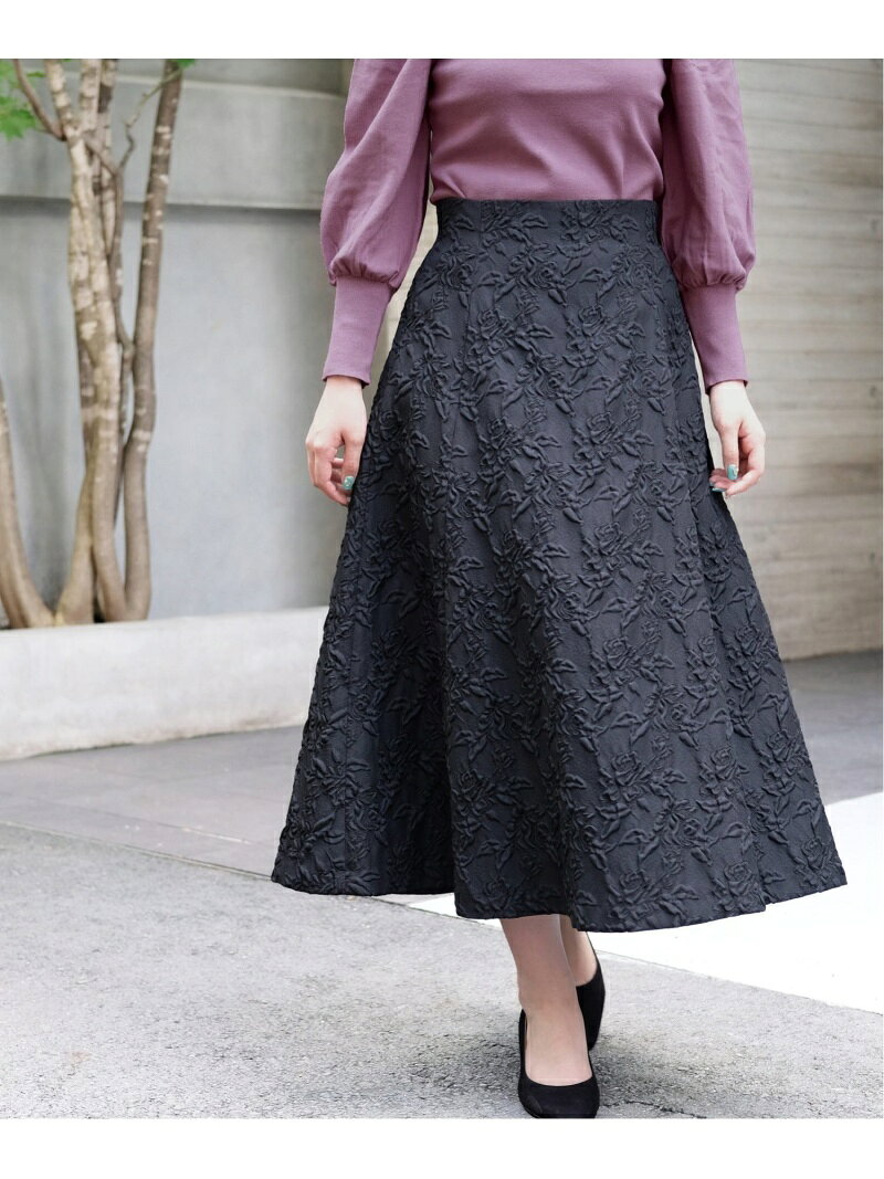 【SALE／20%OFF】STRAWBERRY-FIELDS STRAWBERRY-FIELDS/ロゼット スカート ストロベリーフィールズ スカート その他のスカート ブラック レッド【送料無料】のサムネイル