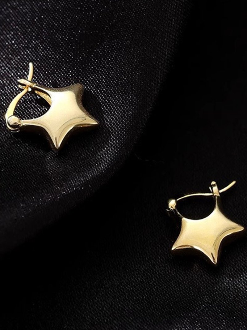 Coo+i/(W)メタルスターピアス スレンダー アクセサリー・腕時計 ピアス シルバー ゴールド