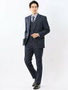 【SALE/10%OFF】TAKA-Q 光沢ウール混 レギュラーフィット 2ボタン3ピーススーツ 組織青 タカキュー スーツ・フォーマル セットアップスーツ ブ...