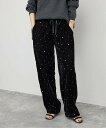 Spick & Span 《WEB限定追加予約》VIAN / ヴィアン グリッターベルベットイージーパンツ スピックアンドスパン パンツ その他のパンツ ブラック【送料無料】