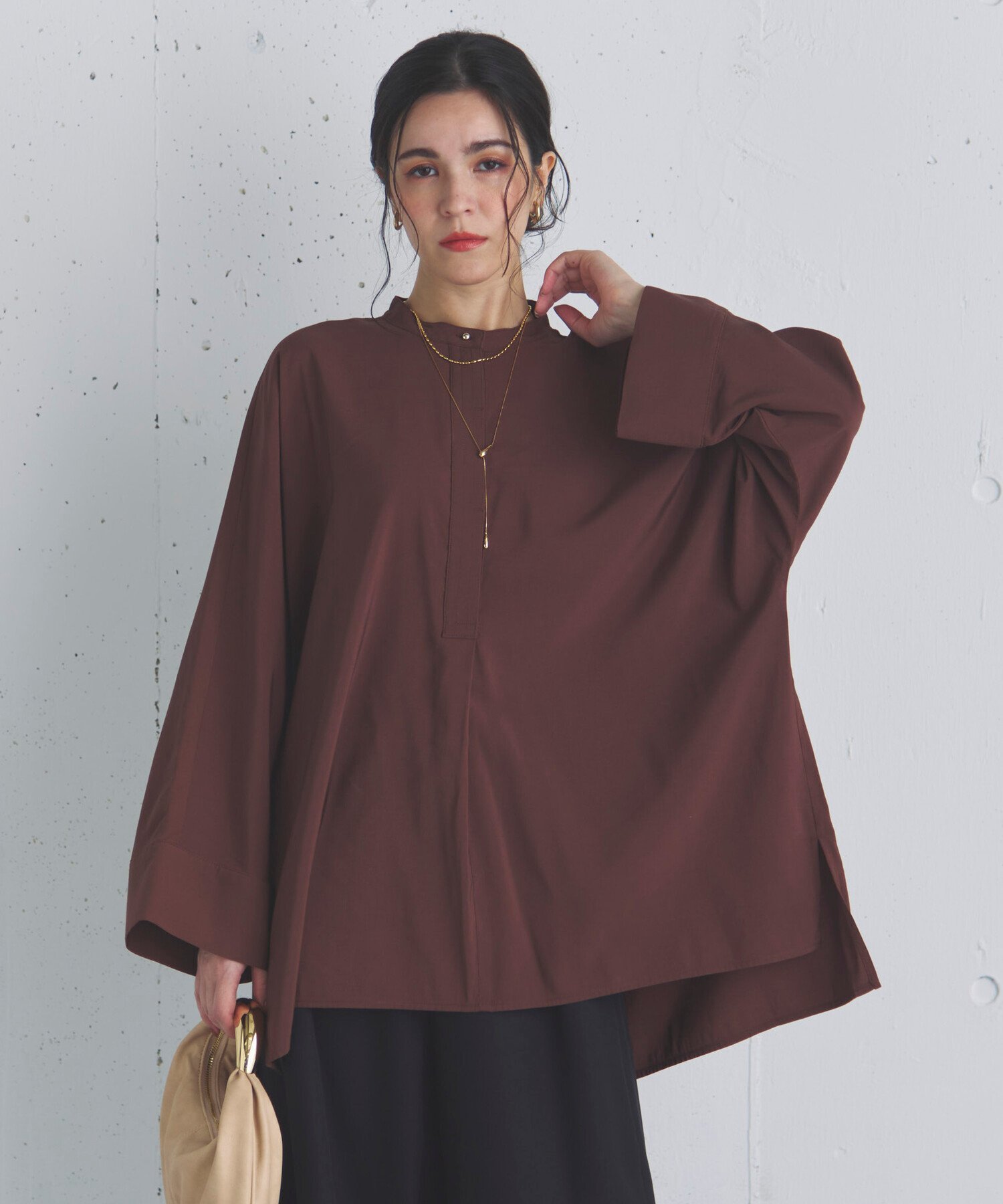 【SALE／30%OFF】DOUX ARCHIVES フィブリルドルマンブラウス ドゥアルシーヴ トップス シャツ・ブラウス ブラウン ベージュ グレー【送料無料】のサムネイル