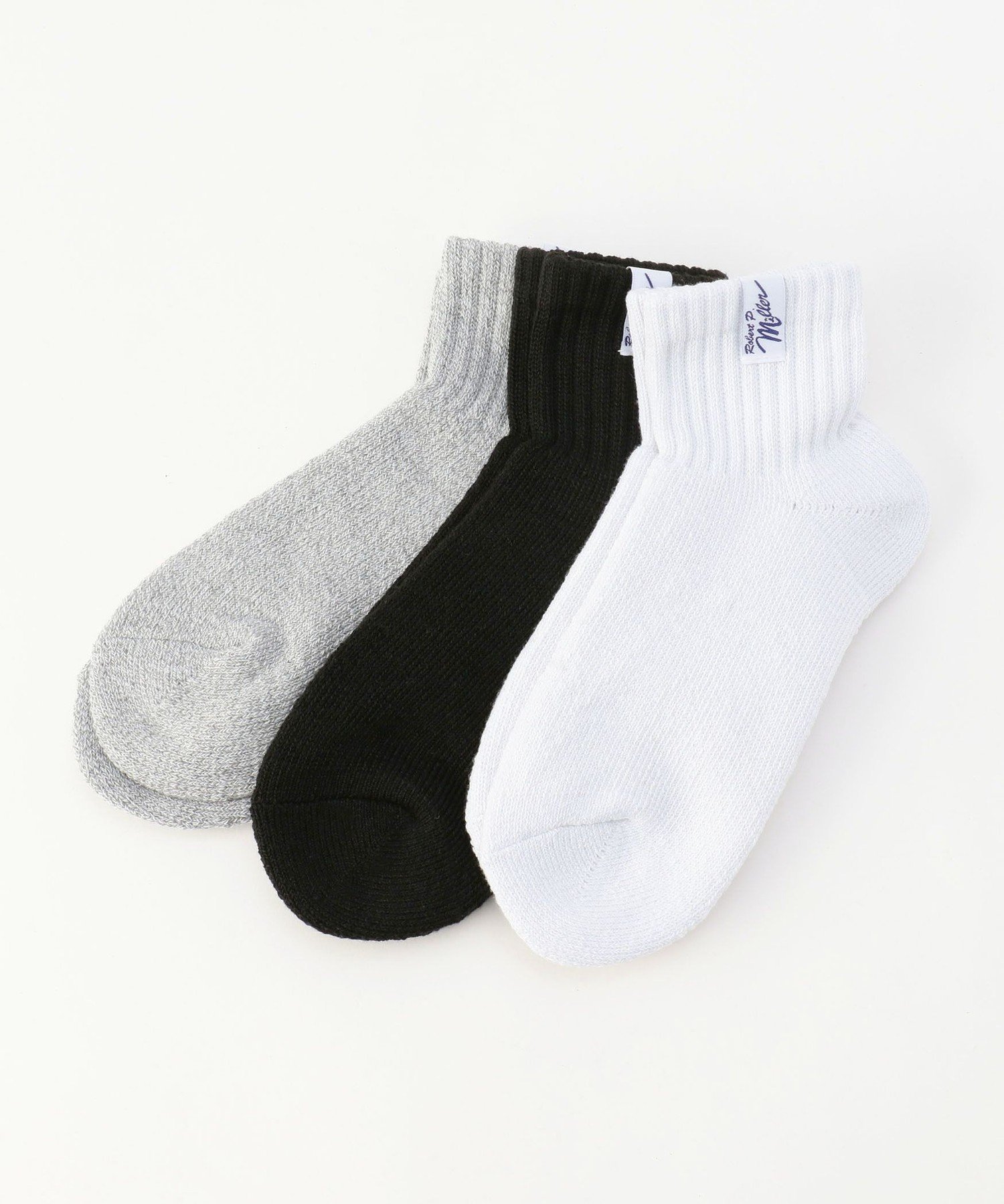 MICO COULIER 【Robert P. Miller】3p Socks short ショート丈ソックス ノーリーズ 靴下・レッグウェア 靴下