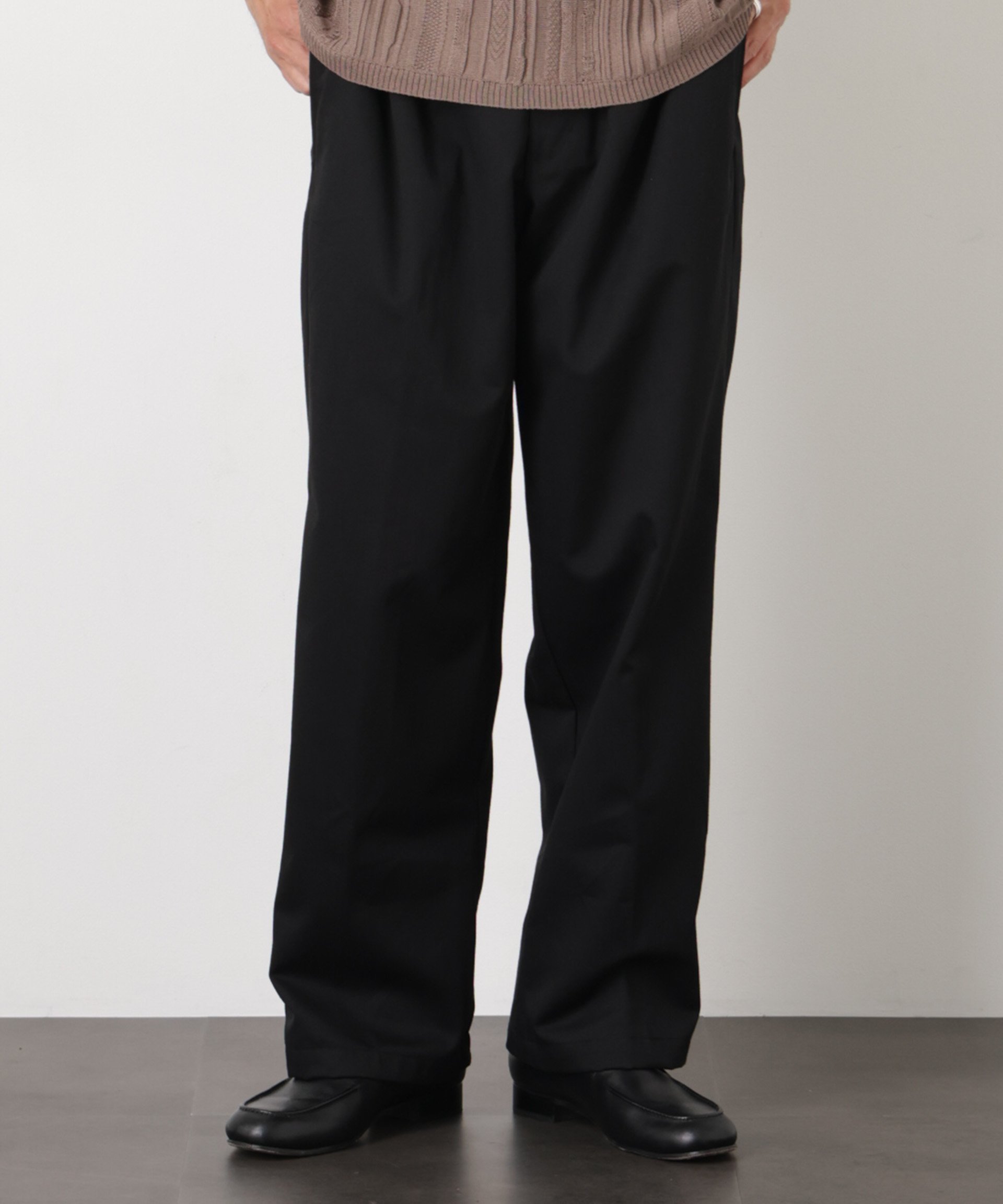 NANO universe NORMANBROS/NORMANBROS別注 2タックパンツ ナノユニバース パンツ その他のパンツ ブラック ベージュ