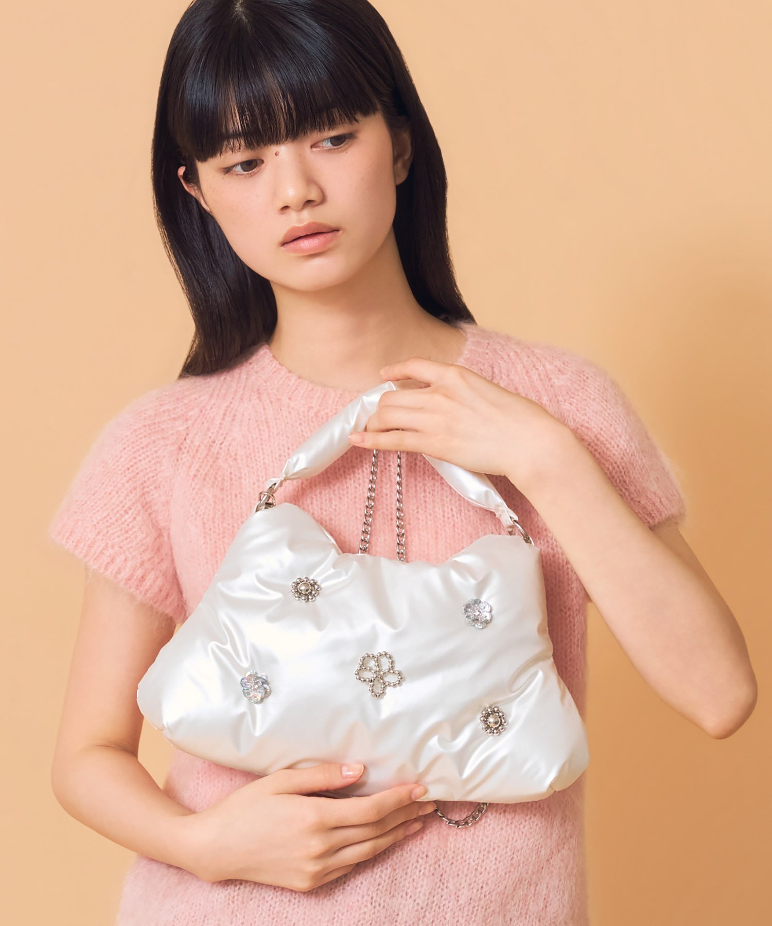 Casselini Casselini(キャセリーニ) CLOUD BAG キャセリーニ バッグ ハンドバッグ ブラック ホワイト シルバー【送料無料】